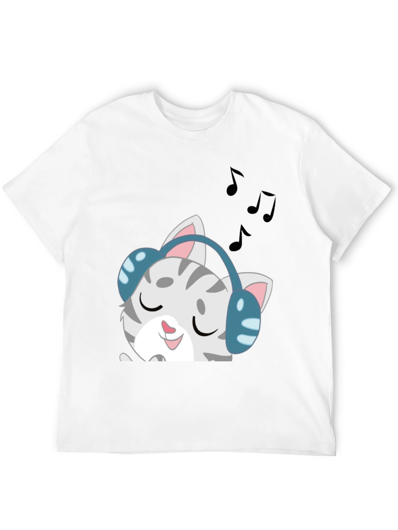 Black Cool Cat Headphones Graphic Tee - Black view 12