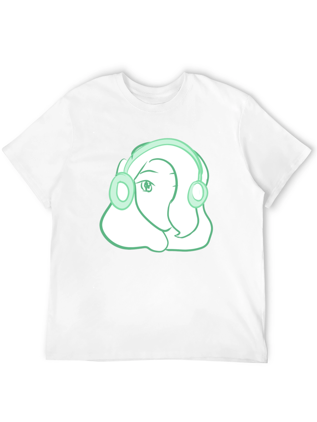 Black Headphone Girl Graphic T-Shirt - Trendy Black Tee view 12