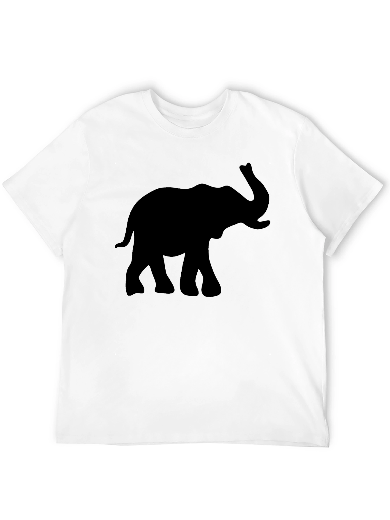 Black Elephant Silhouette Graphic Black T-Shirt view 12