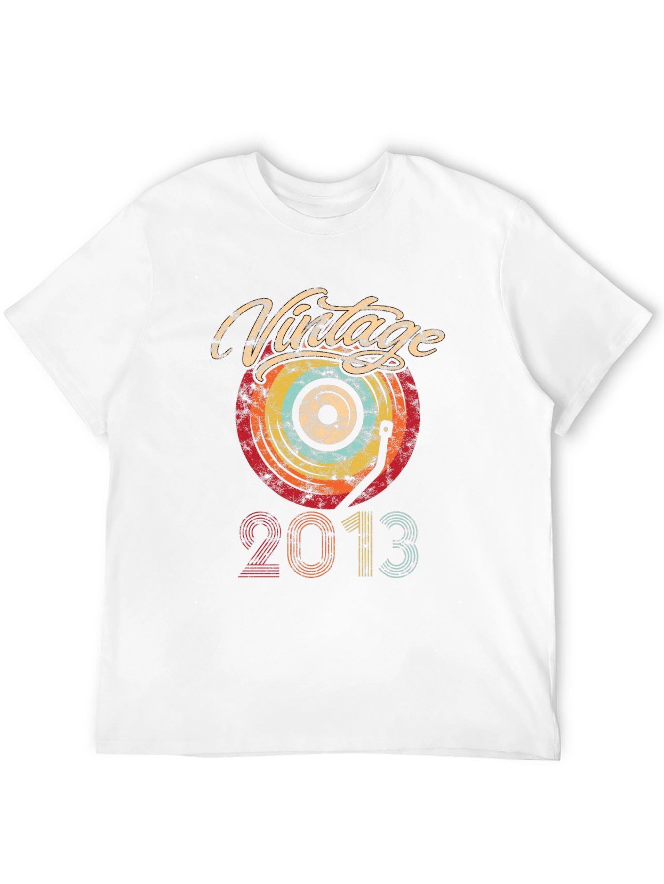 Black Vintage 2013 Record Player T-Shirt view 12