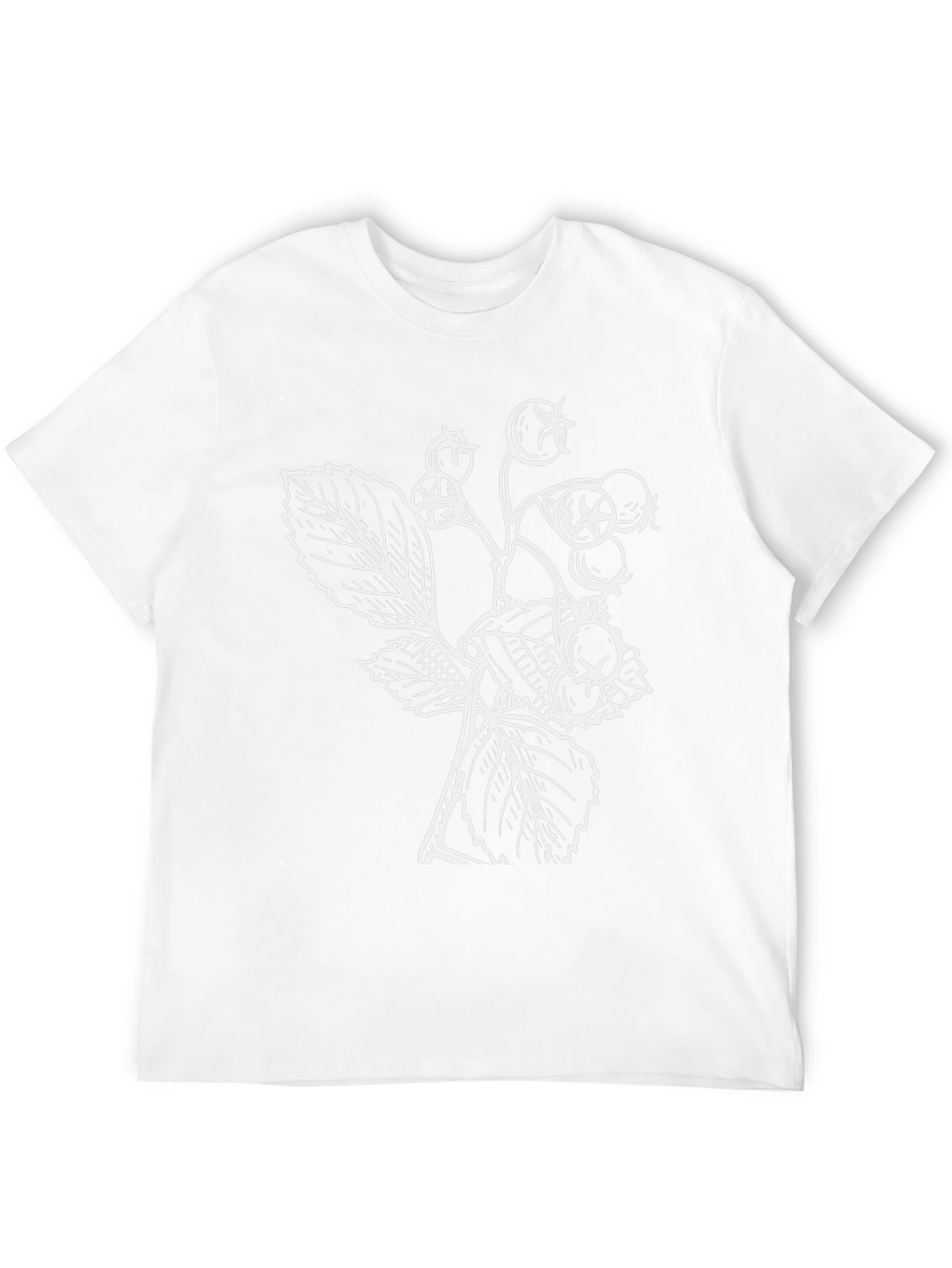 Black Nature Inspired Black T-Shirt with Botanical Print view 12