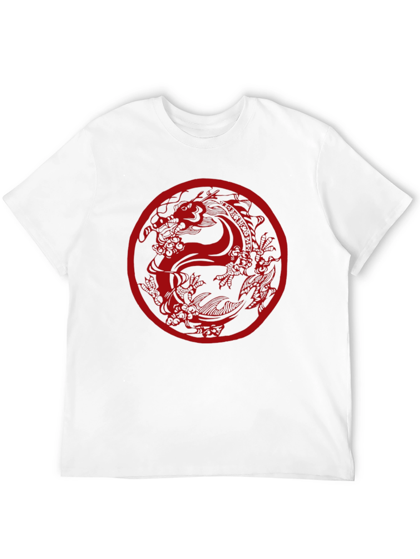 Black Dragon Circle Graphic Tee - Black Casual Top view 12