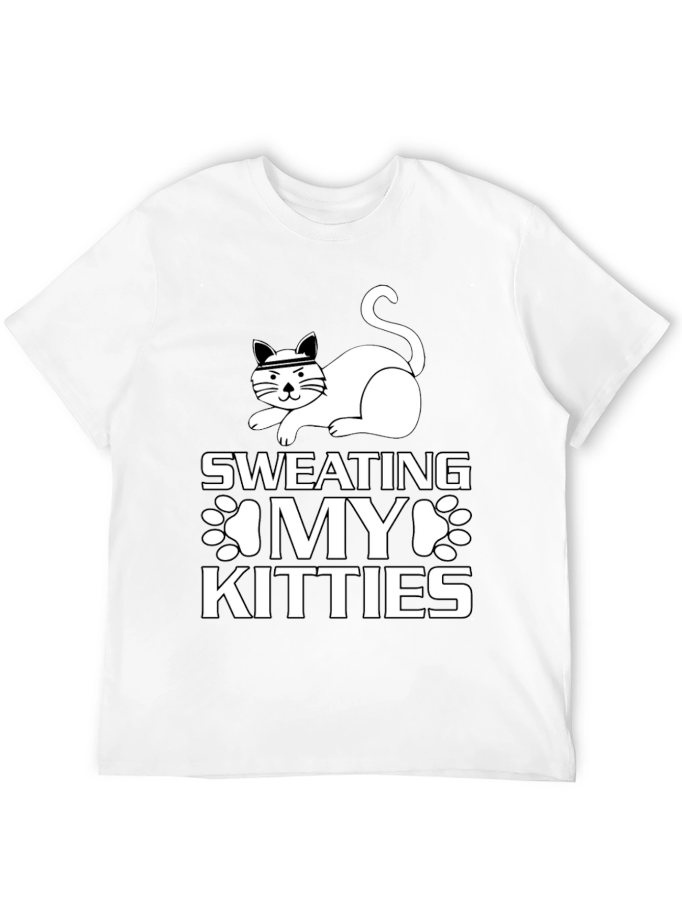 Black Sweating My Kitties Black Graphic Tee view 12