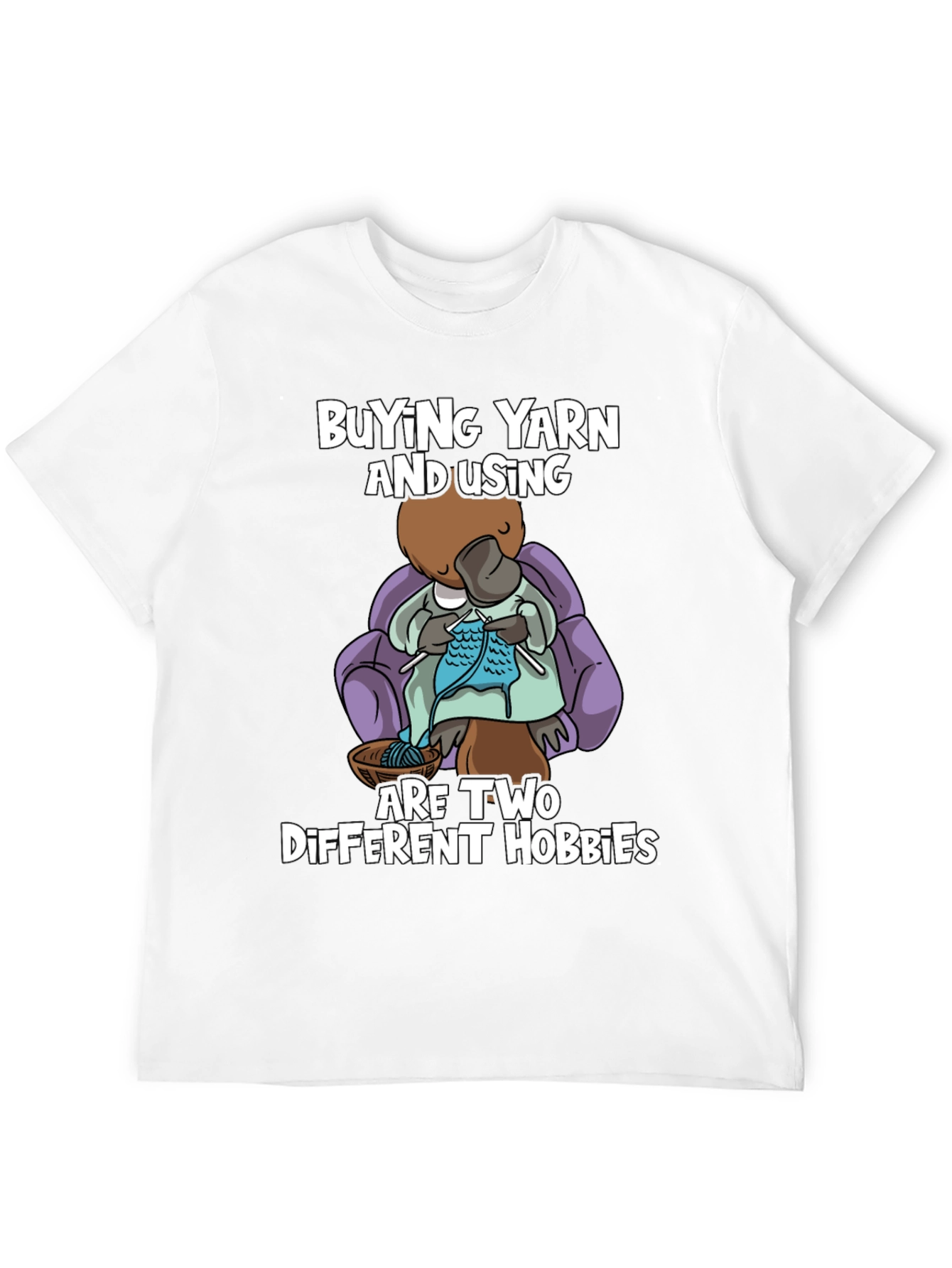 Black Funny Knitting Hobby T-Shirt view 12