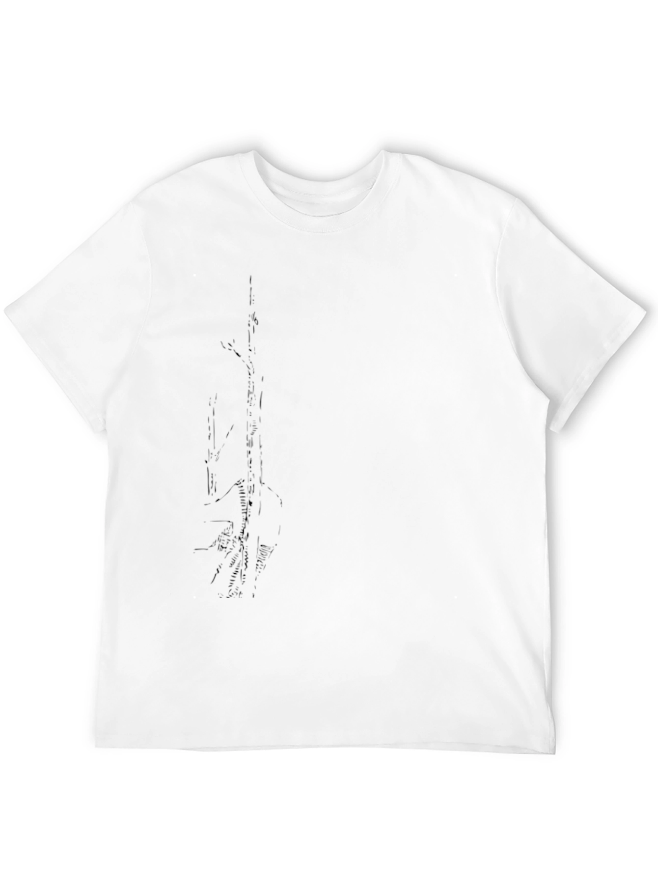 Black Men's Graphic Tee - Abstract Print Black T-Shirt view 12