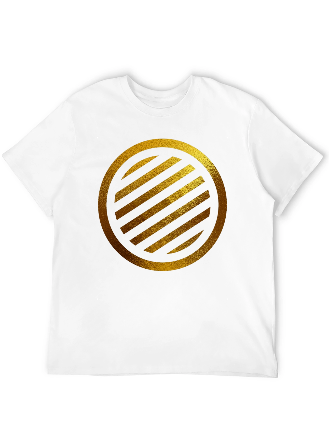 Gold Striped Circle on Black T-Shirt - 12