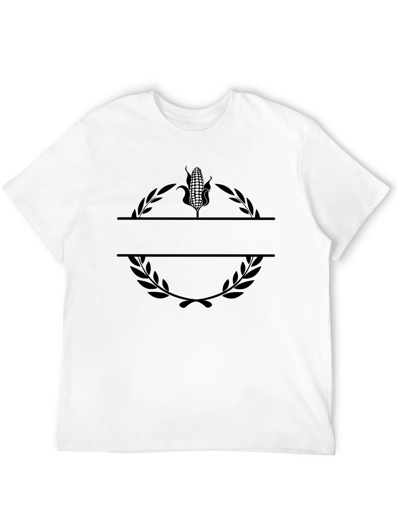 Black Corn & Laurel Wreath Graphic Black T-Shirt view 12