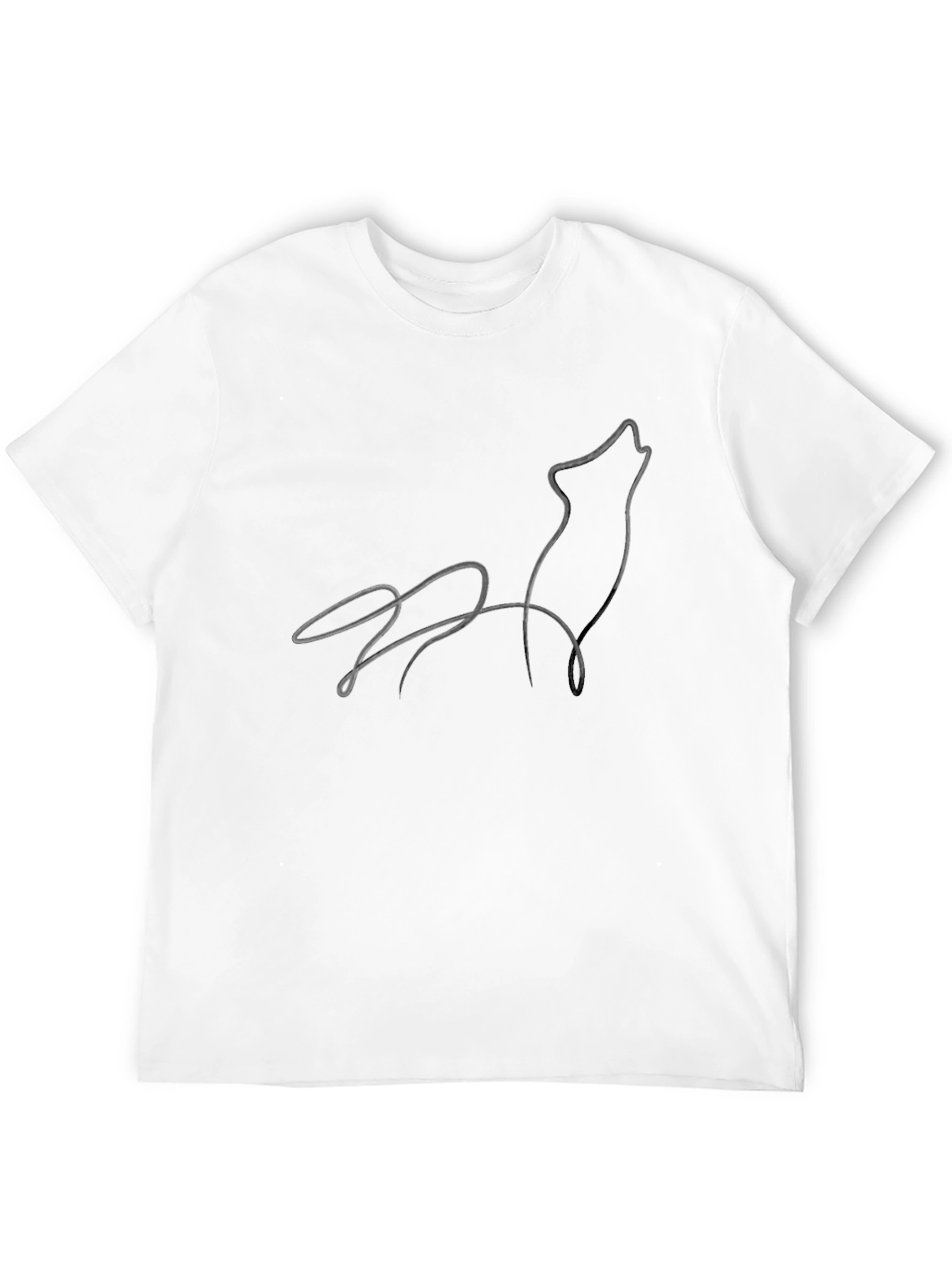 Black Modern Wolf Line Art Black Graphic Tee view 12