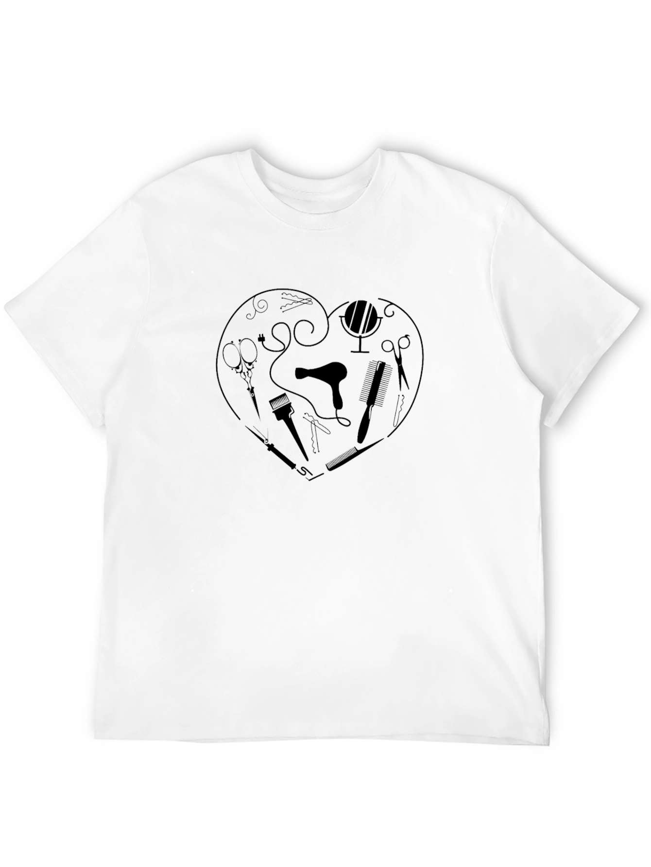 Black Hair Stylist Love Heart T-Shirt view 12