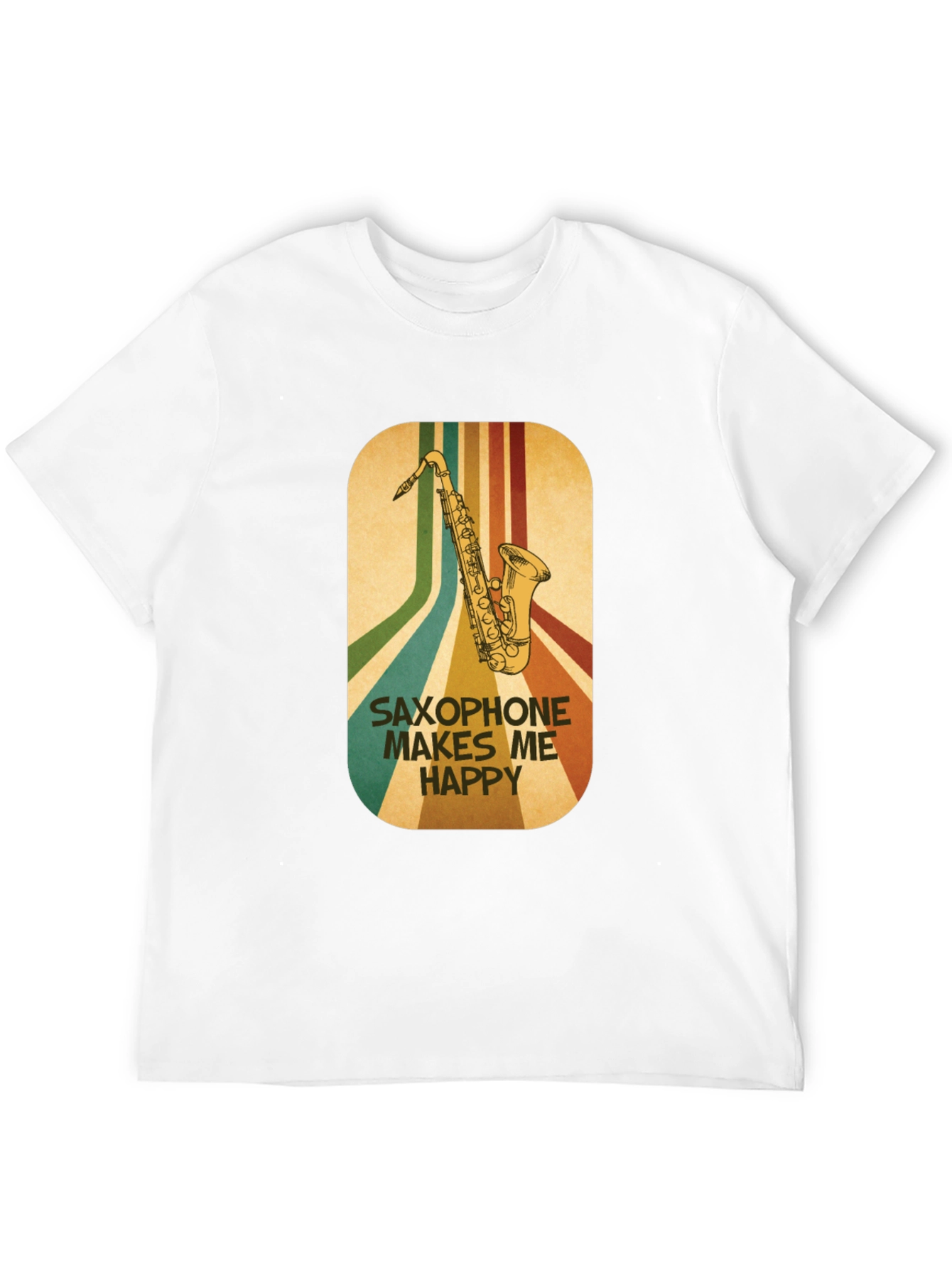 Black Saxophone Makes Me Happy Graphic Tee view 12