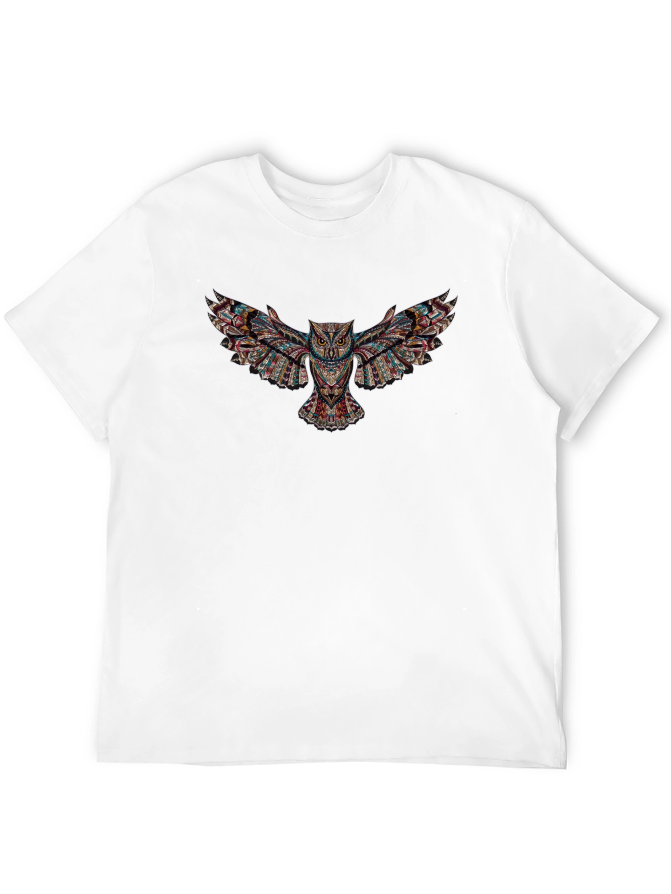 Black Owl Graphic Print Black T-Shirt view 12