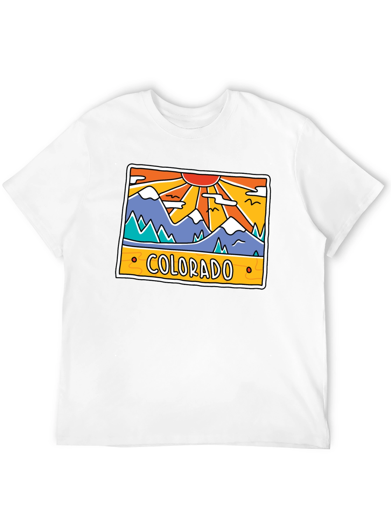 Black Colorado Mountain Graphic T-Shirt - Retro Style view 12