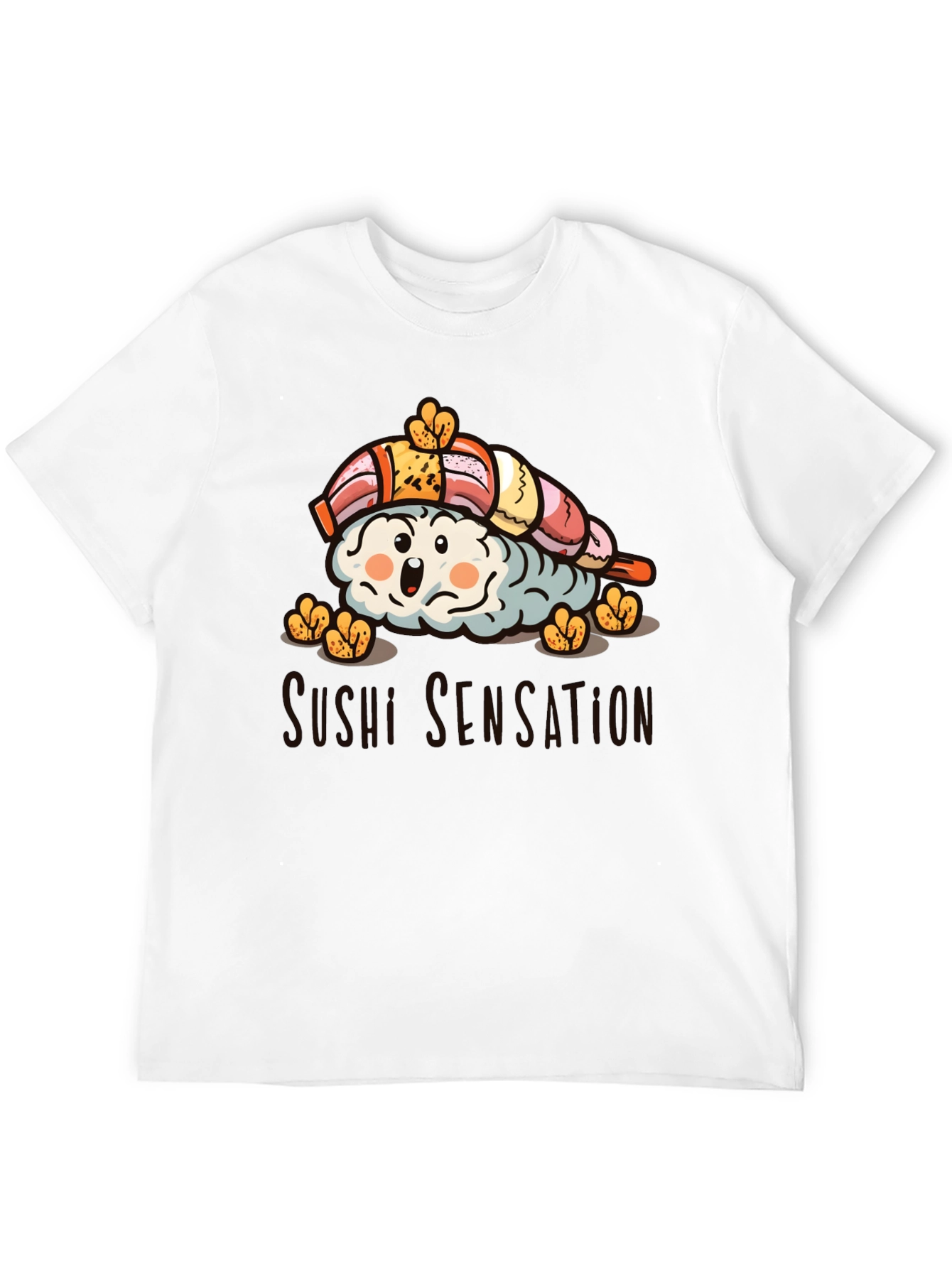 Black Sushi Sensation Graphic Tee - Black Cotton T-Shirt view 12