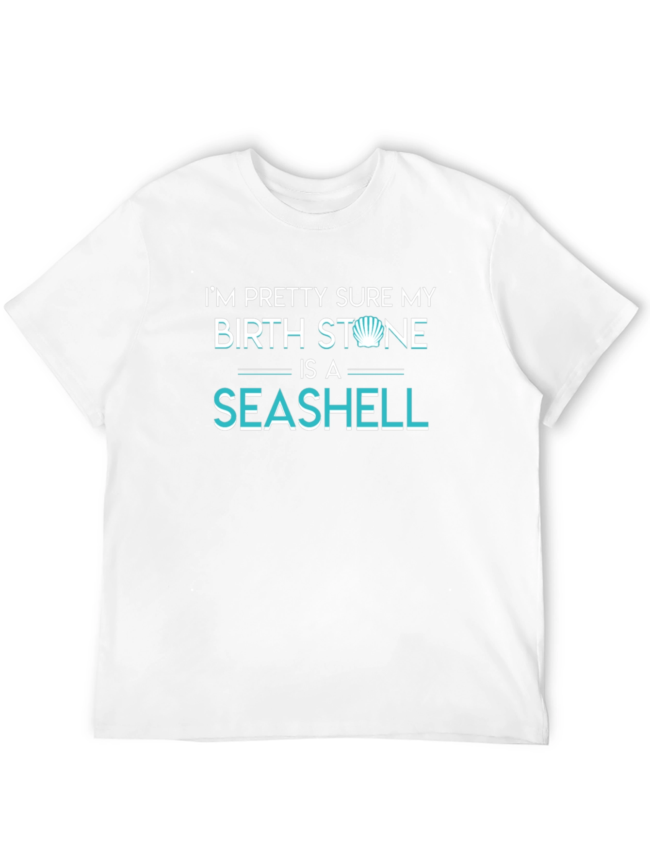 Black Seashell Birthstone Graphic Tee - Unisex Black T-Shirt view 12