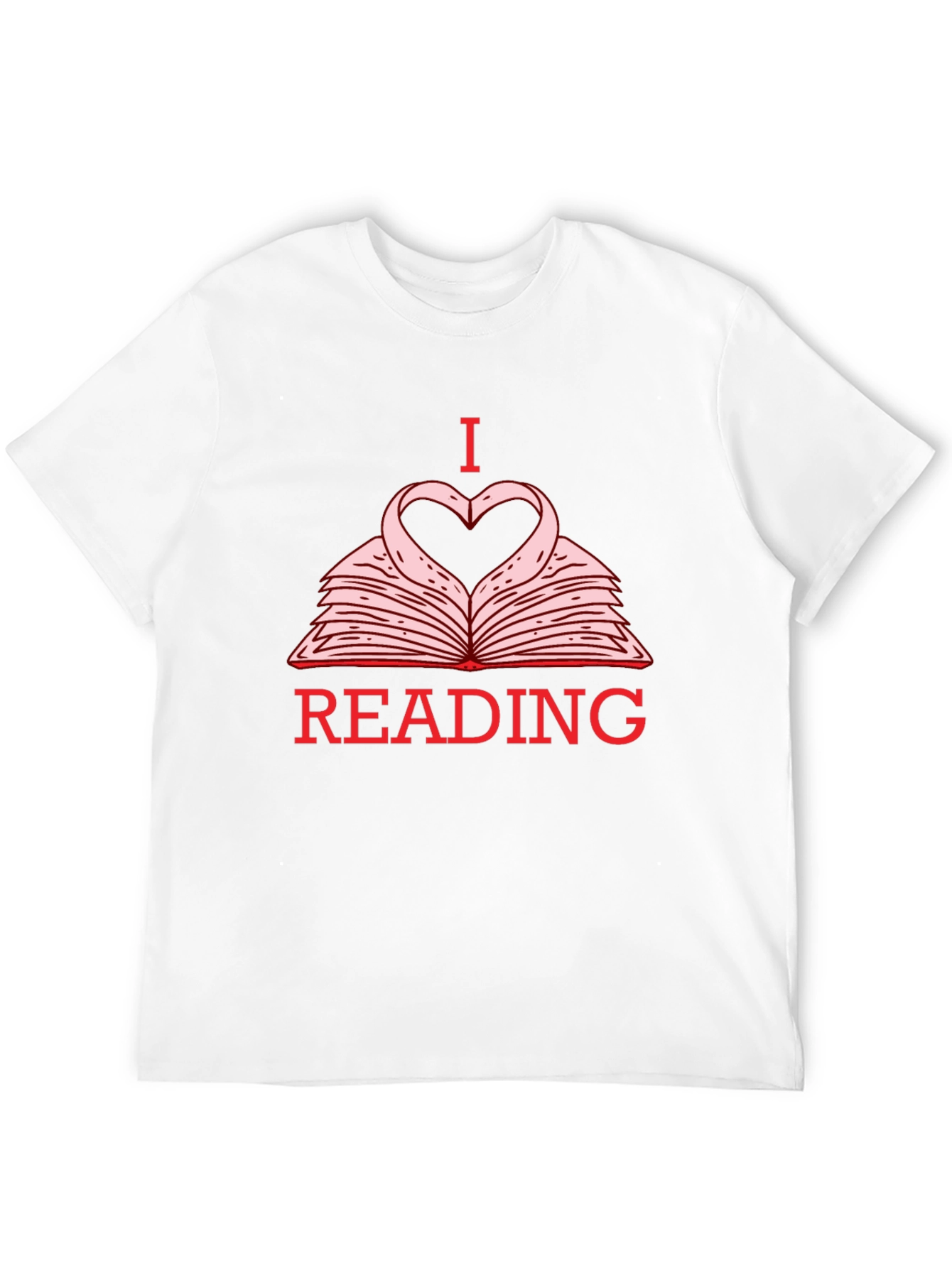Black I Love Reading T-Shirt - Heart Book Design view 12