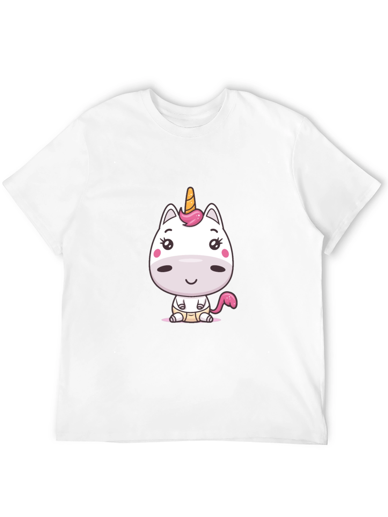 Black Cute Cartoon Unicorn Graphic Tee - Black Cotton Blend view 12