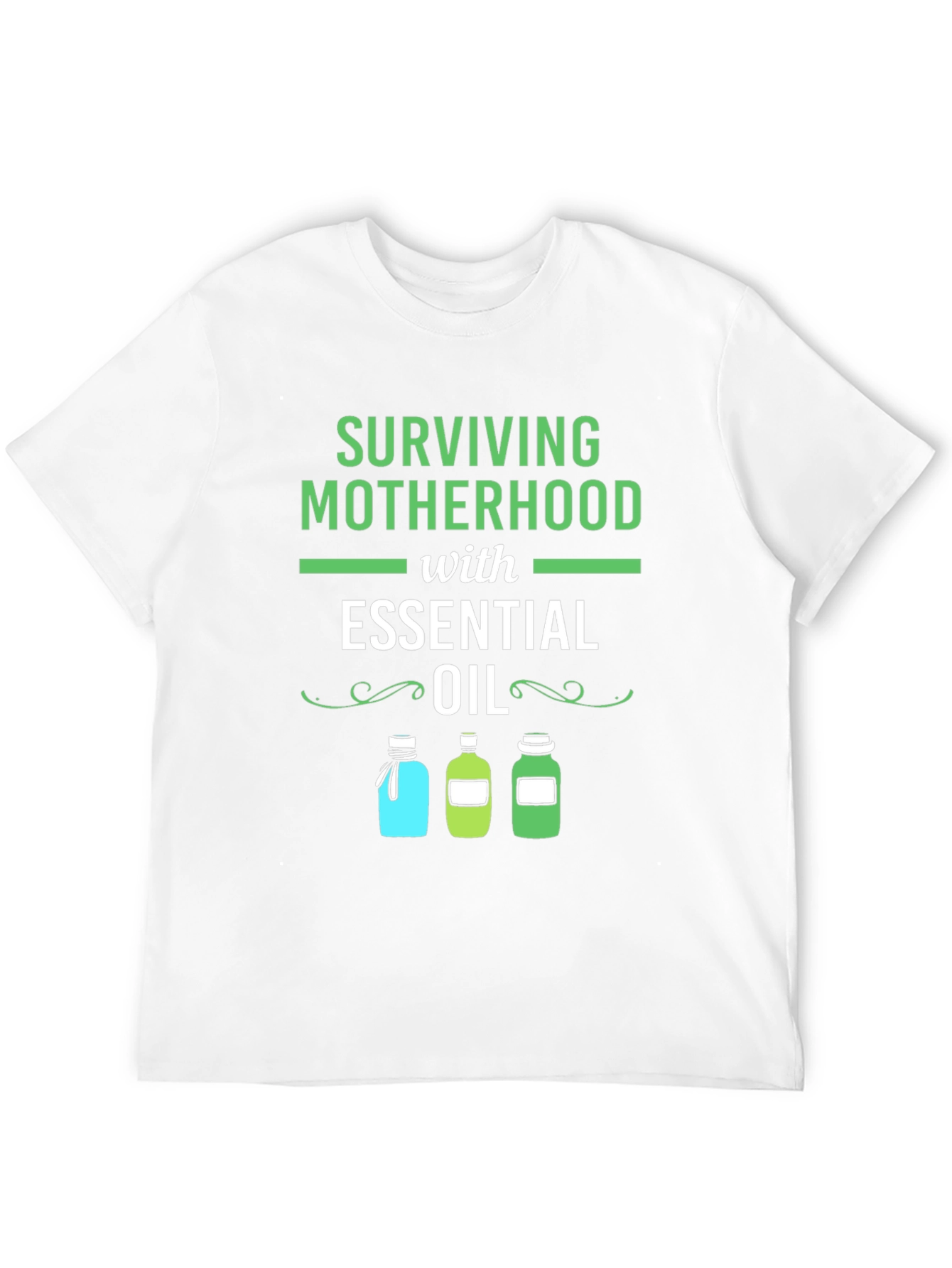 Black Surviving Motherhood Essential Oil T-Shirt view 12