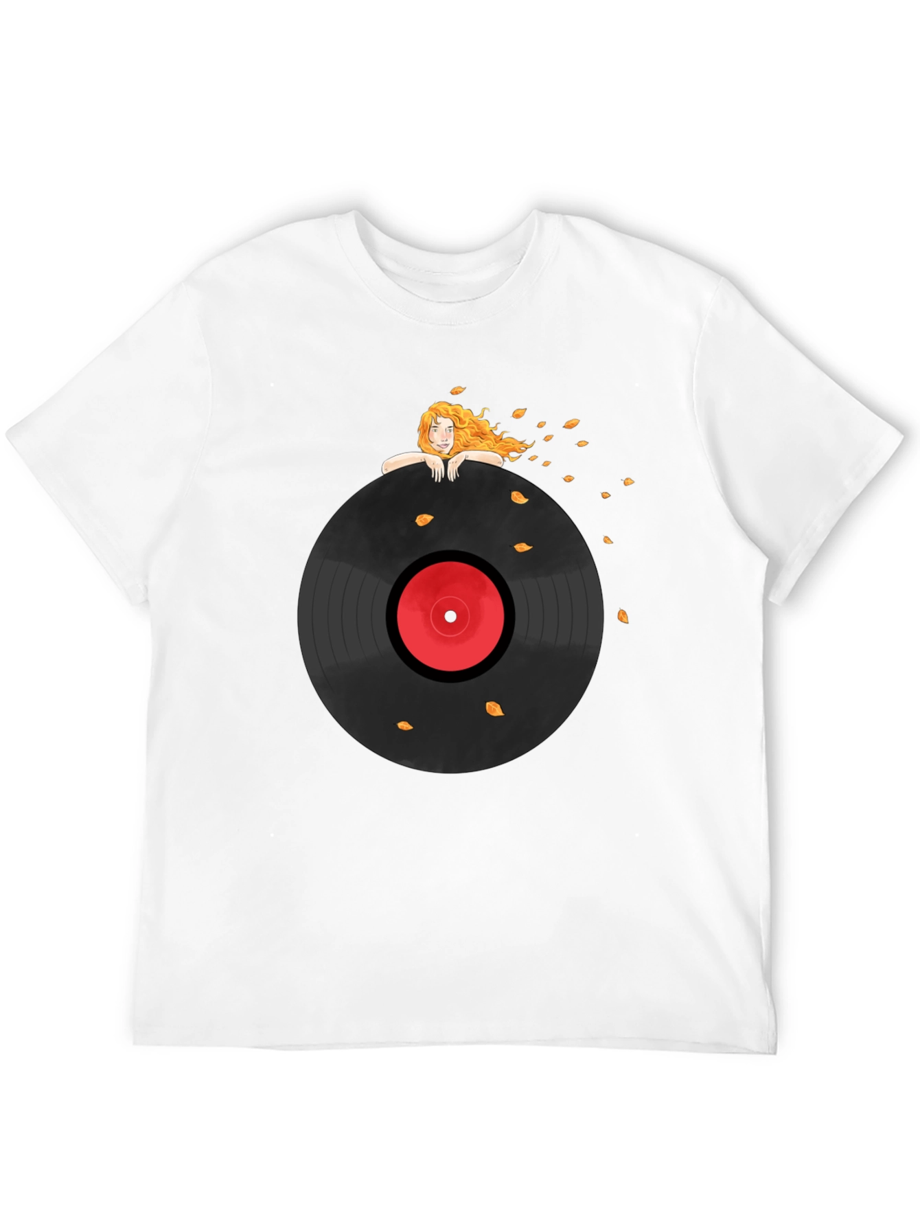 Vinyl Record Girl Graphic T-Shirt - 12