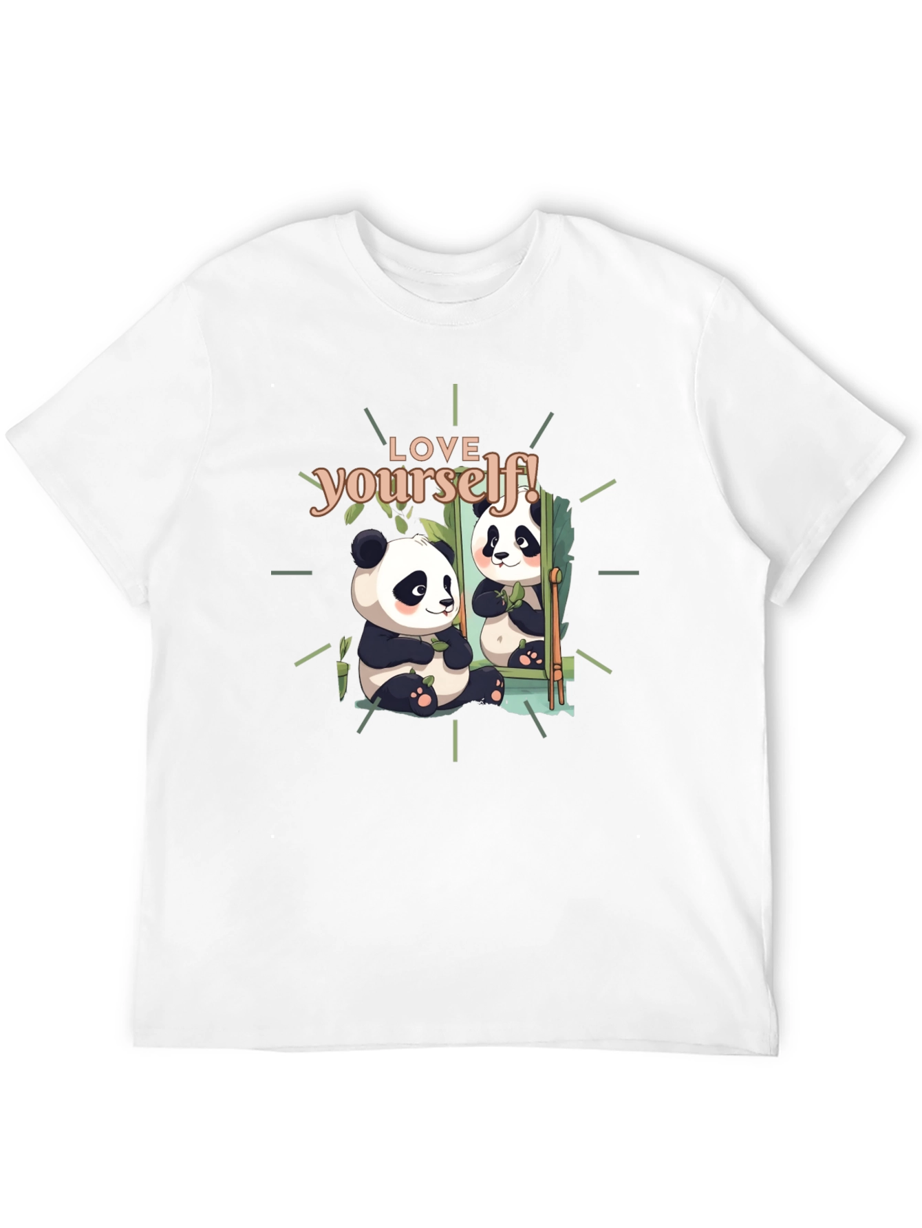 Black Love Yourself Panda Graphic T-Shirt - Black view 12
