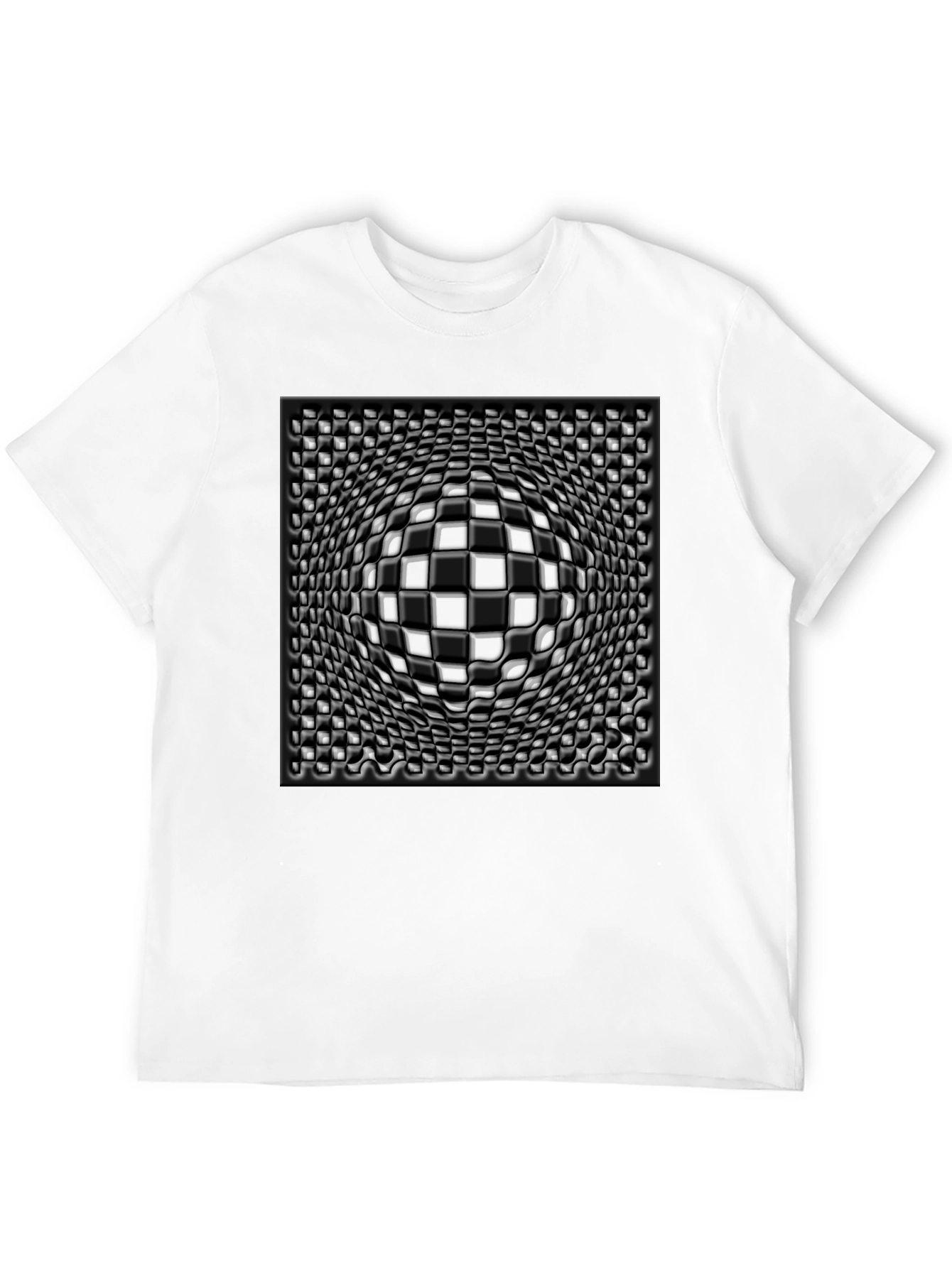 Black 3D Illusion Black Graphic Tee - Stylish Visual Design view 12