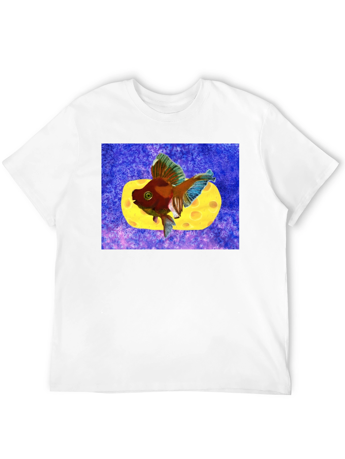 Black Goldfish Cheese Design T-Shirt view 12