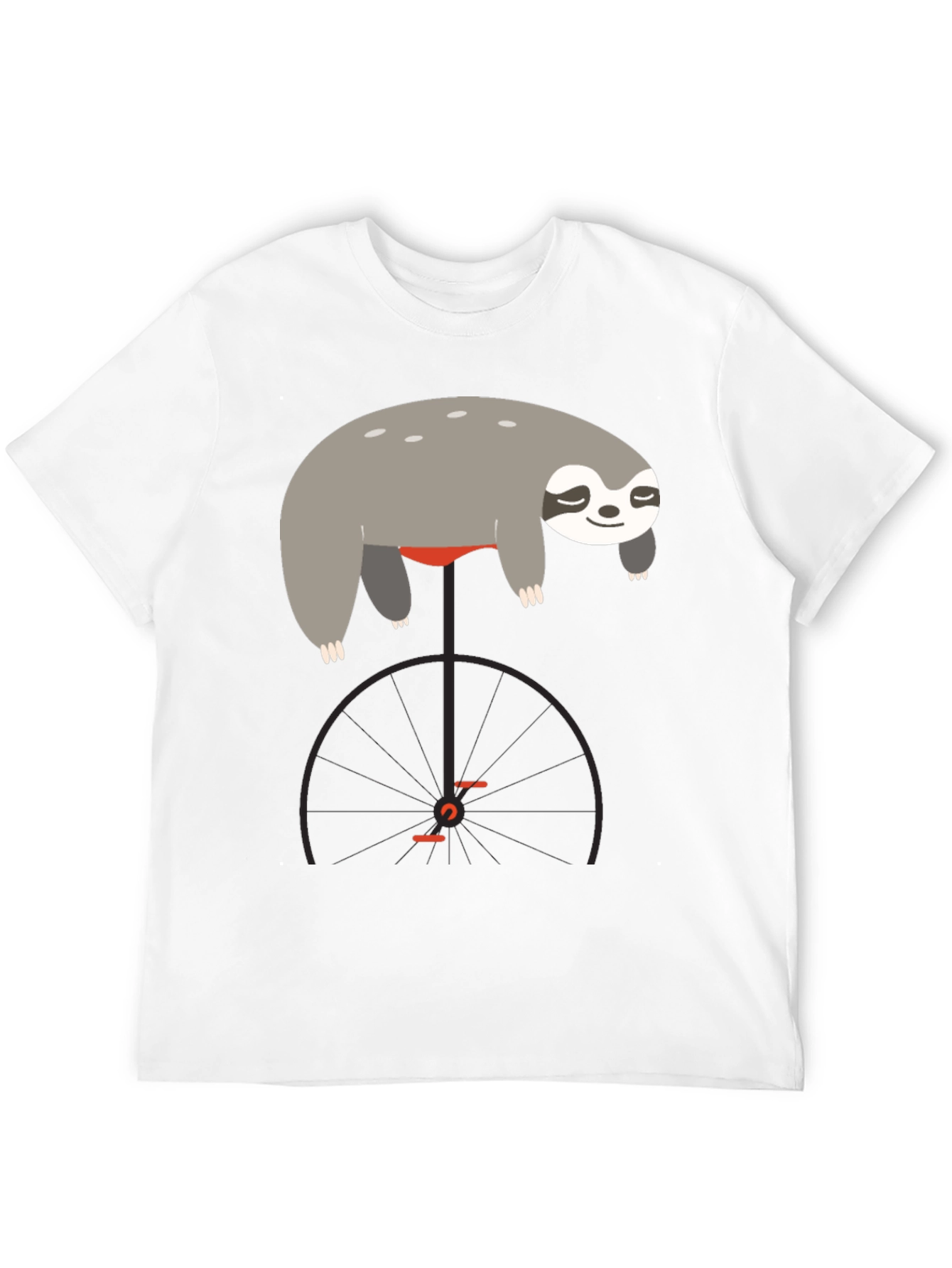Black Sloth on Unicycle Graphic T-Shirt view 12