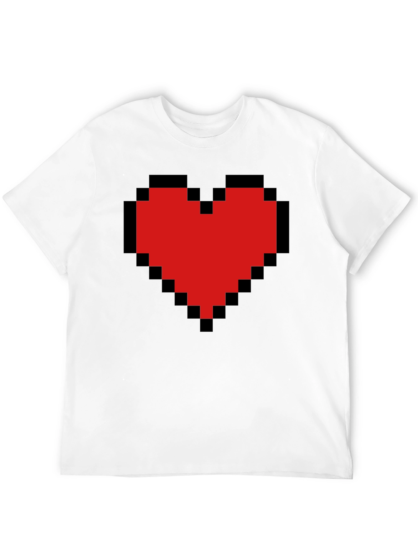 Black Pixel Heart Graphic Tee - Gamer Style view 12