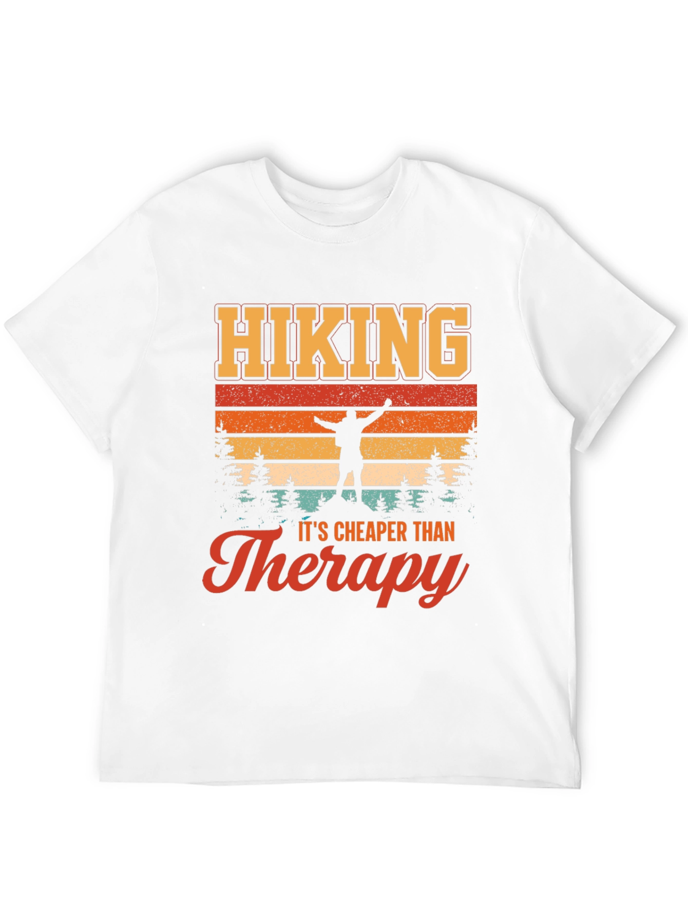 Black Hiking is Cheaper Than Therapy T-Shirt - Adventure Graphic Tee view 12