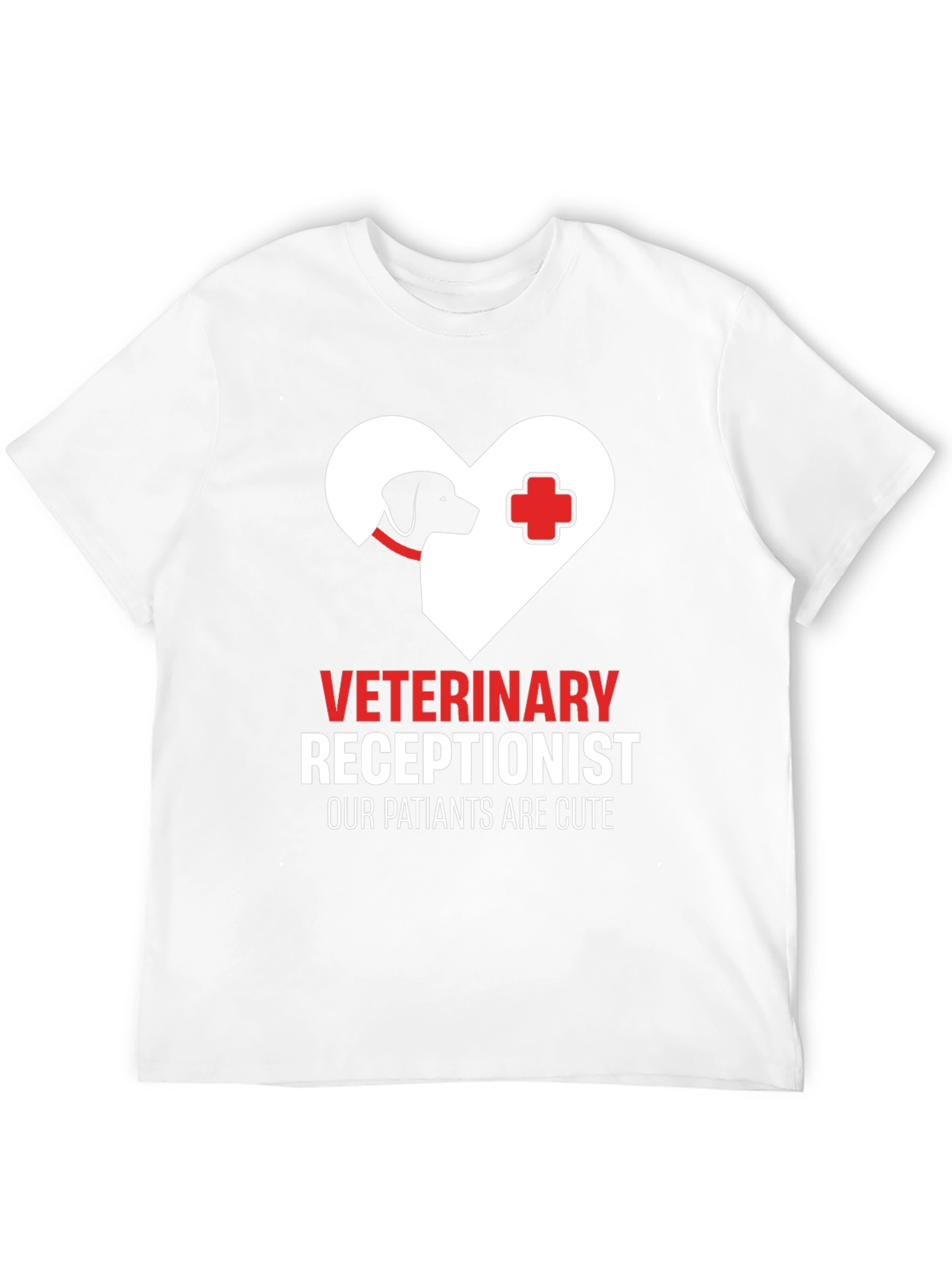 Black Veterinary Receptionist T-Shirt - Cute Patients Tee view 12