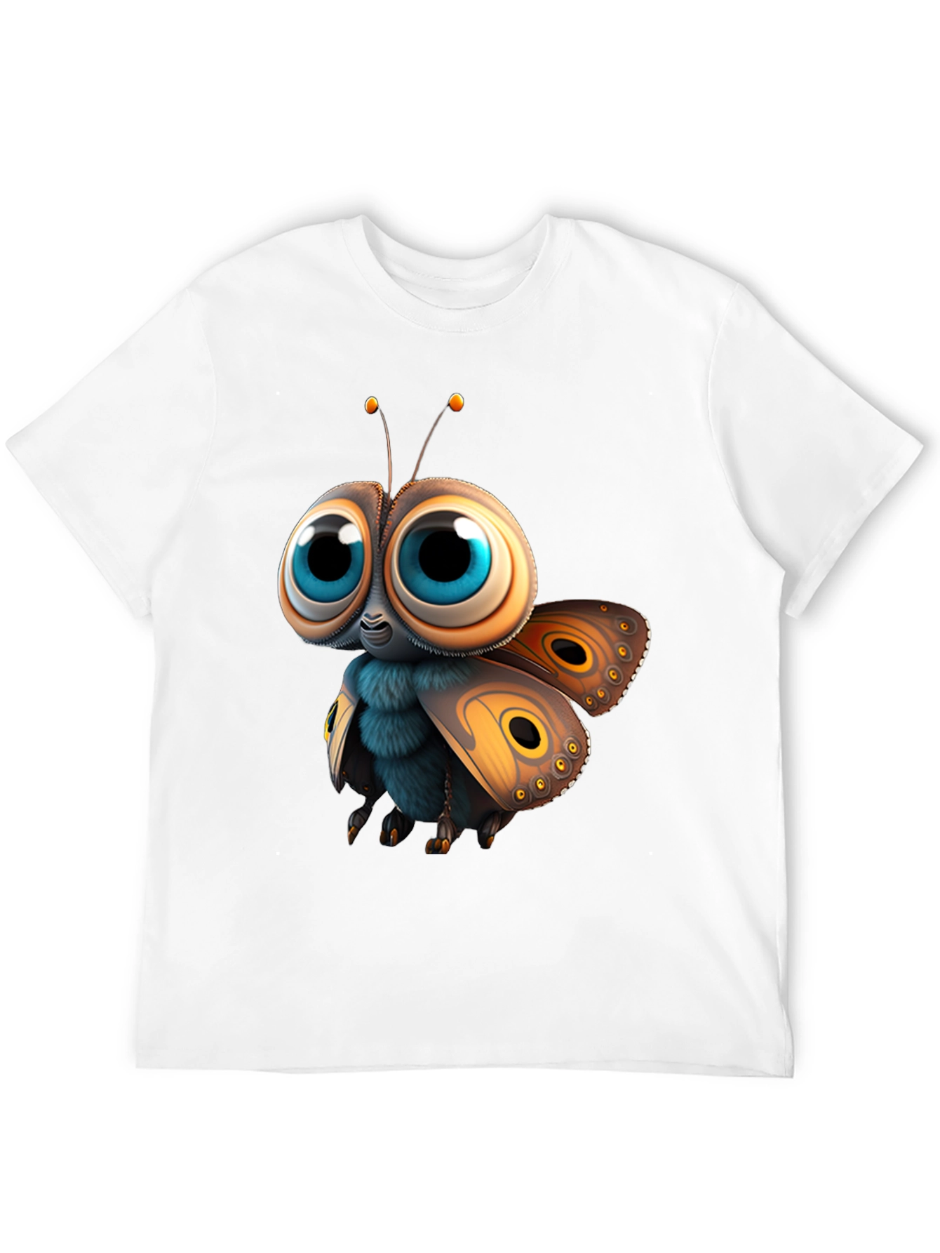 Black Cute Cartoon Moth Graphic Tee - Soft Cotton view 12