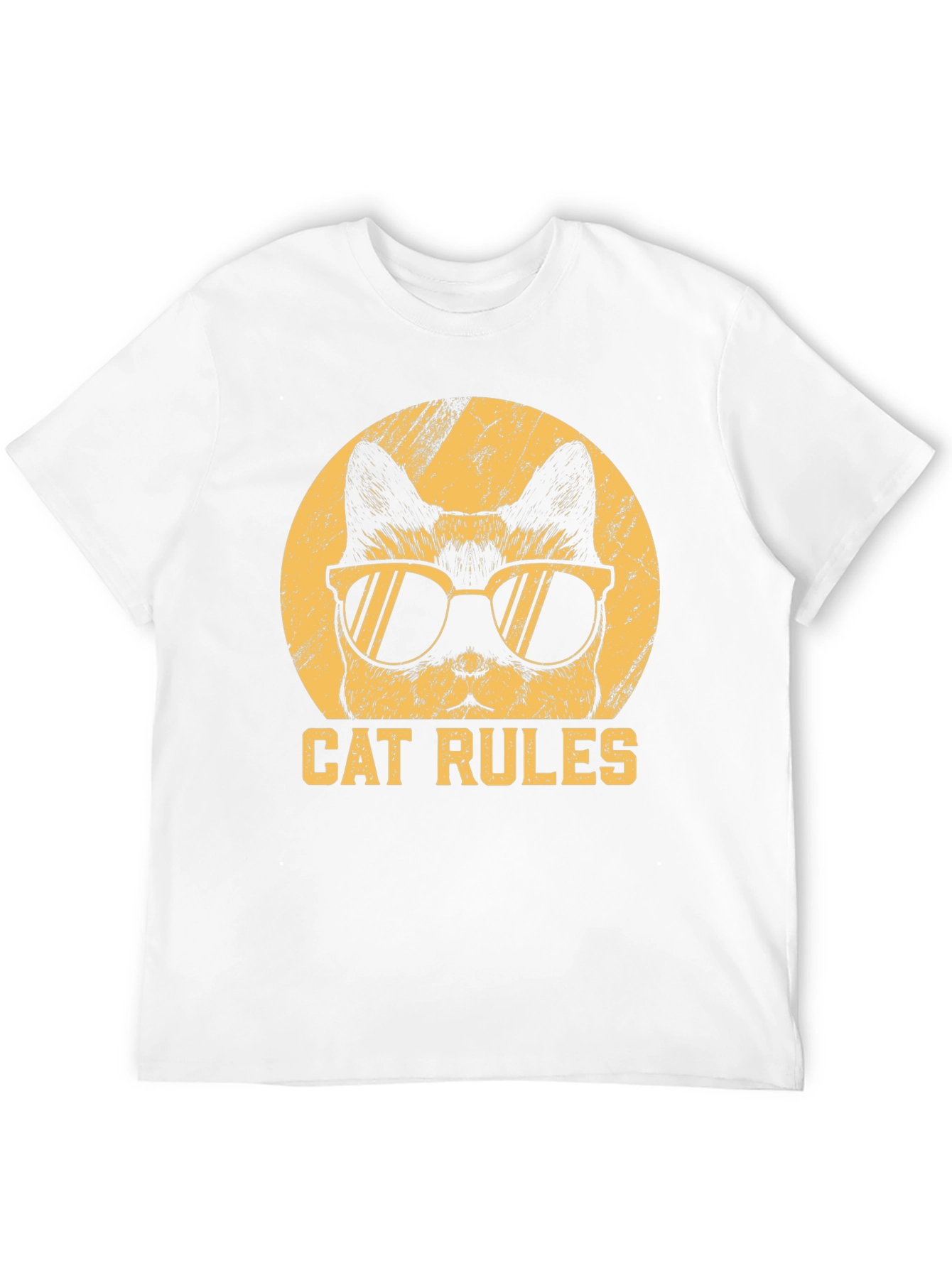Black Cool Cat Rules Graphic T-Shirt view 12