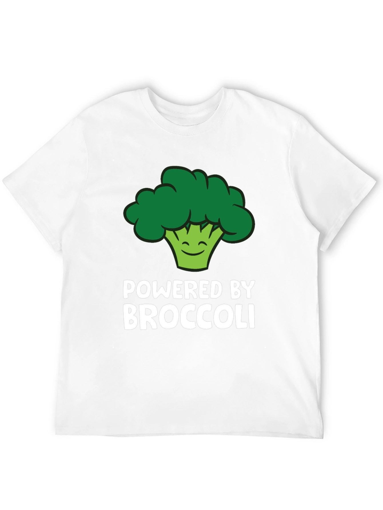 Black Powered By Broccoli T-Shirt - Funny Vegan Tee view 12