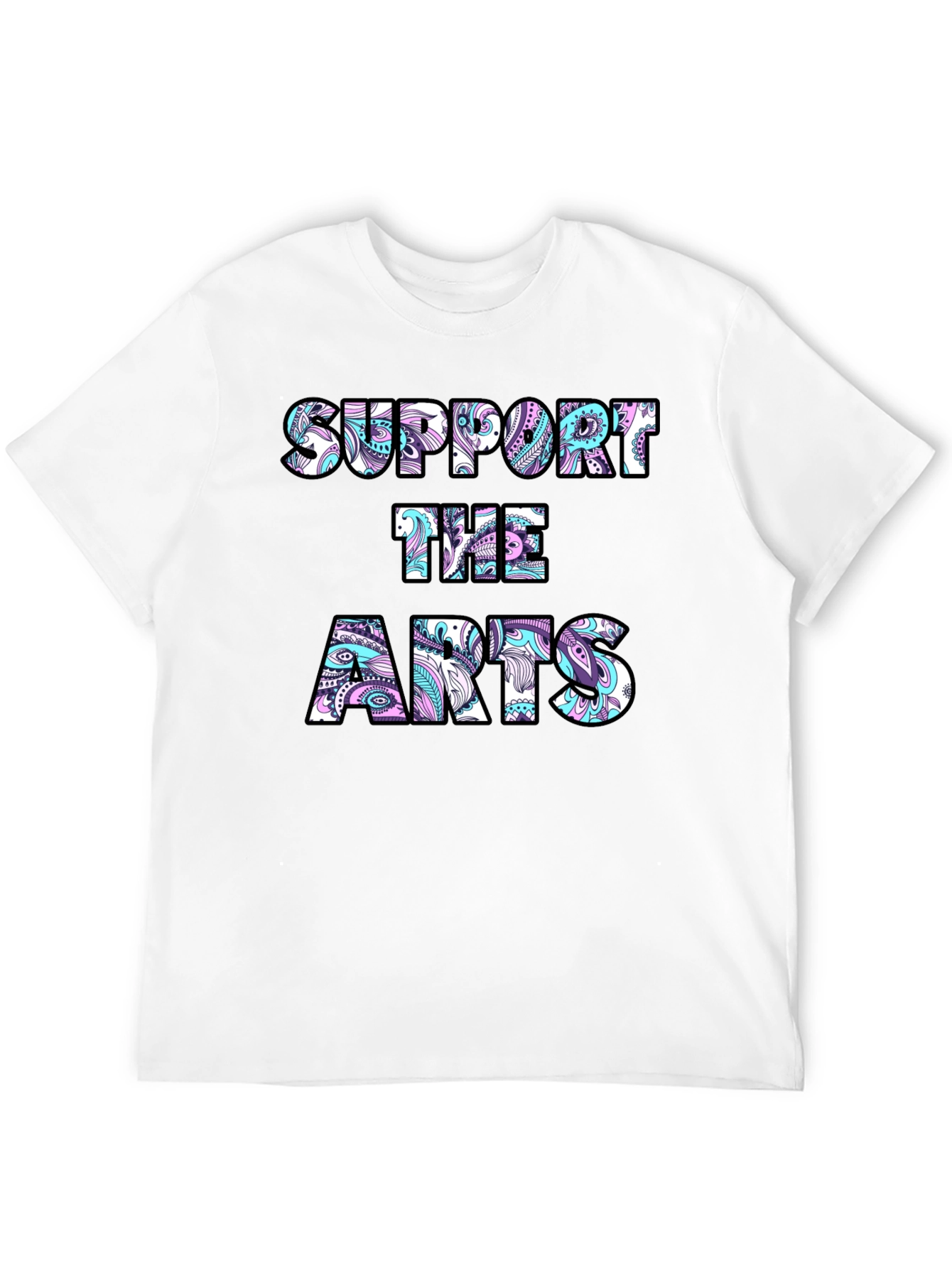 Black Support the Arts Graphic Tee - Black Crew Neck T-Shirt view 12