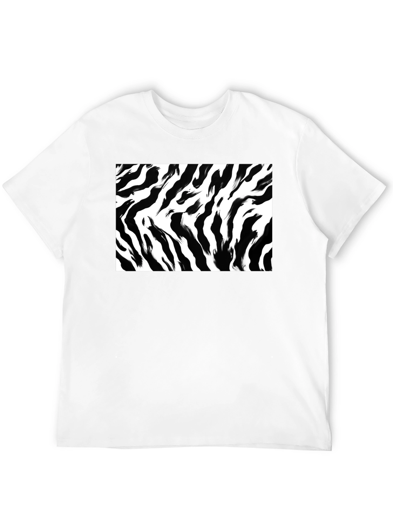 Black Zebra Stripe Graphic Print Black T-Shirt view 12