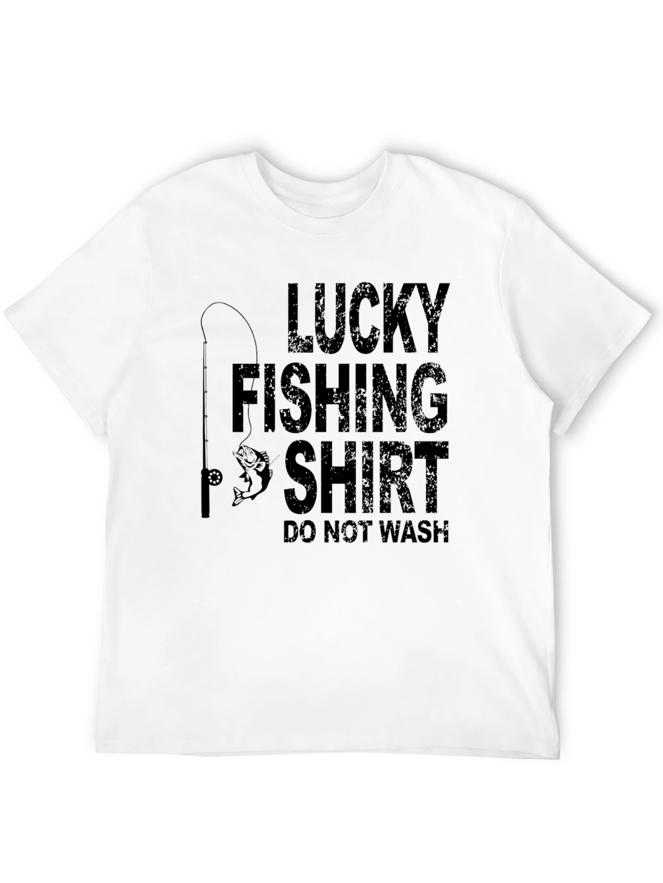Black Lucky Fishing Shirt - Novelty Graphic Tee view 12