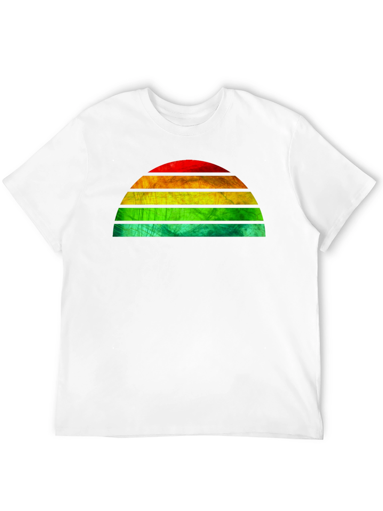 Black Retro Sunset Graphic Tee - Black Cotton T-Shirt view 12