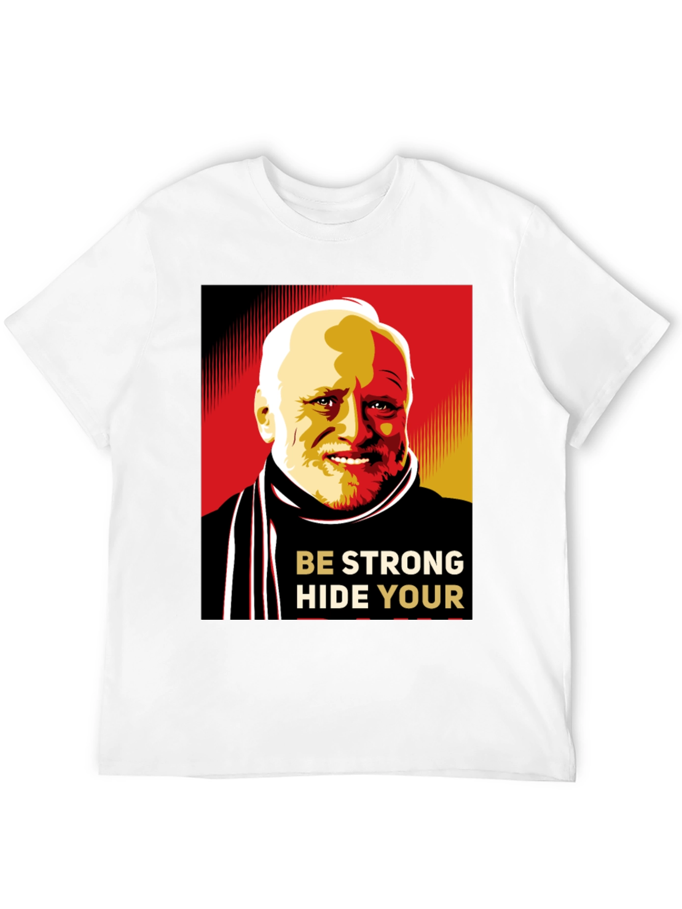 Black Hide Your Pain Harold Meme Black T-Shirt view 12