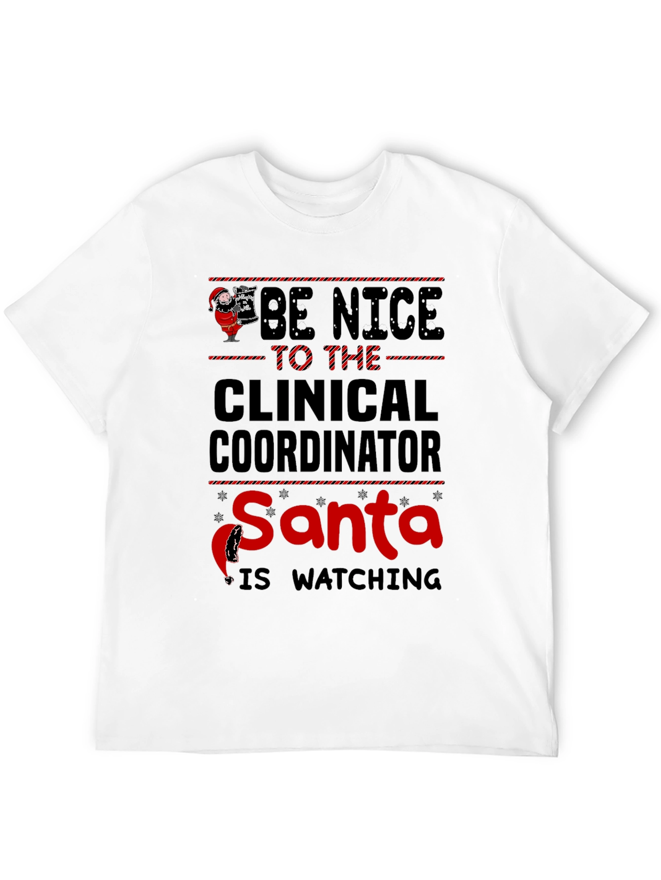 Black Be Nice Clinical Coordinator Santa T-Shirt view 12