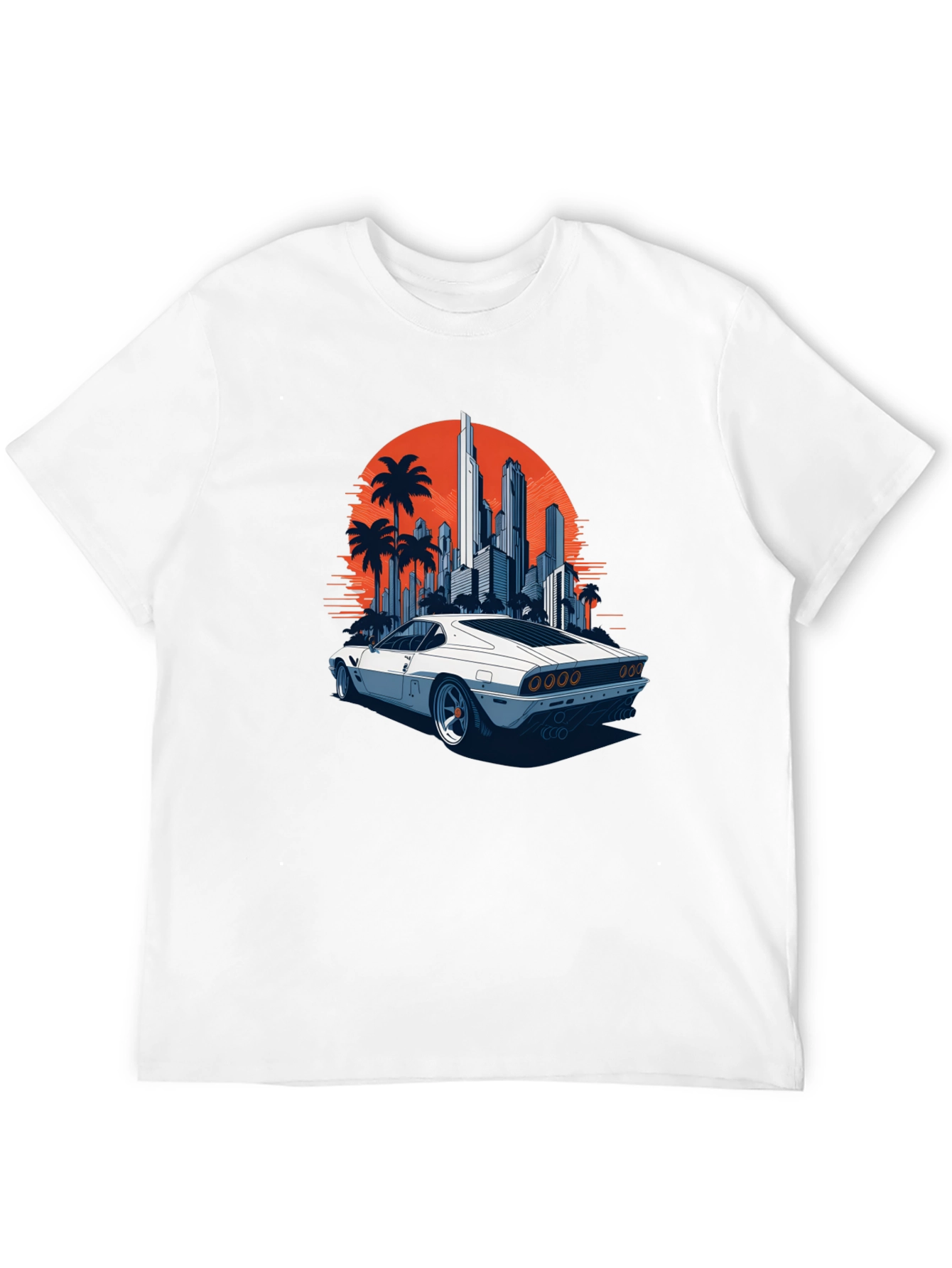Black Retro Car & Cityscape Graphic Tee view 12