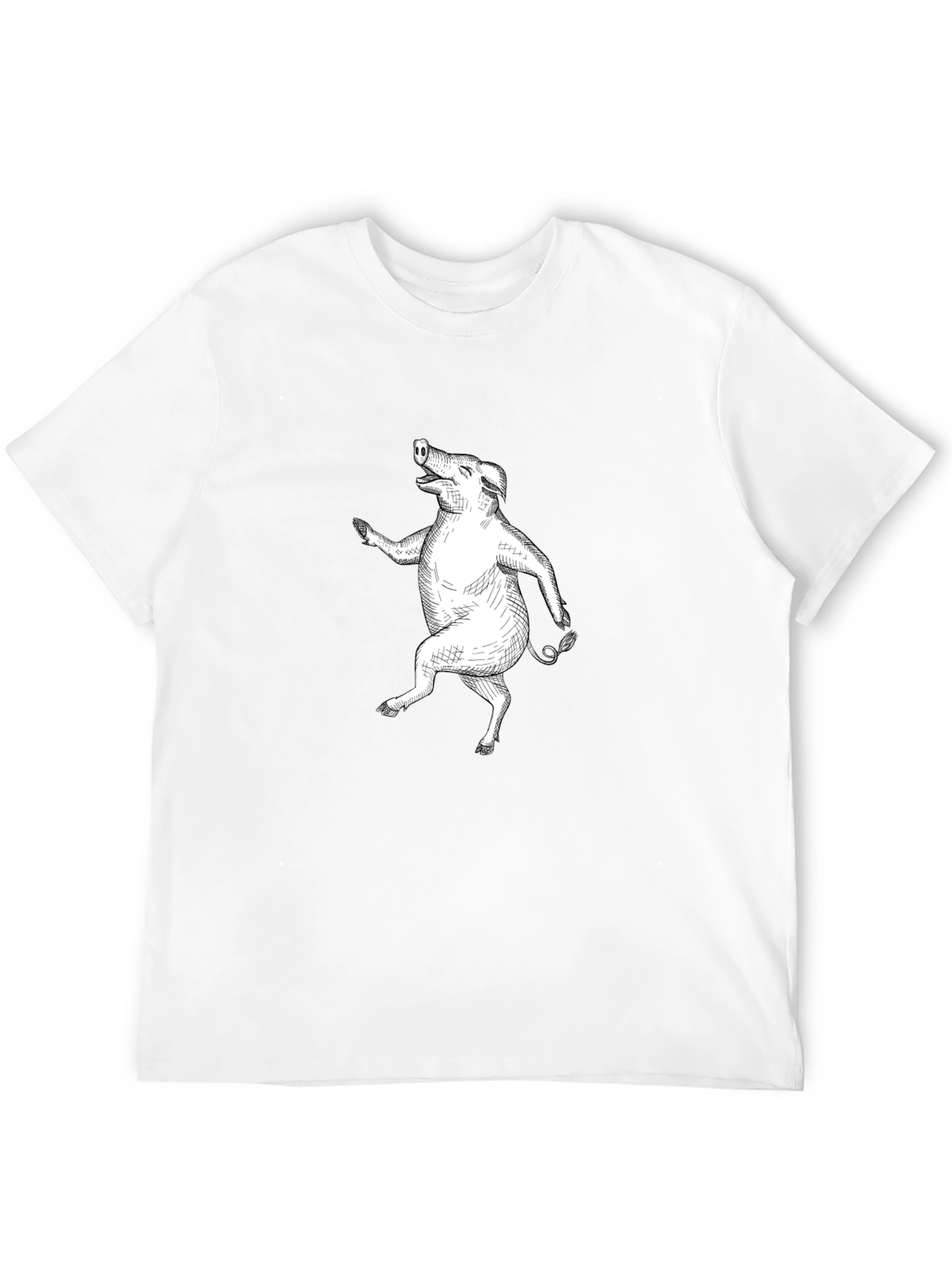 Black Funny Dancing Pig T-Shirt - Unique Animal Graphic Tee view 12