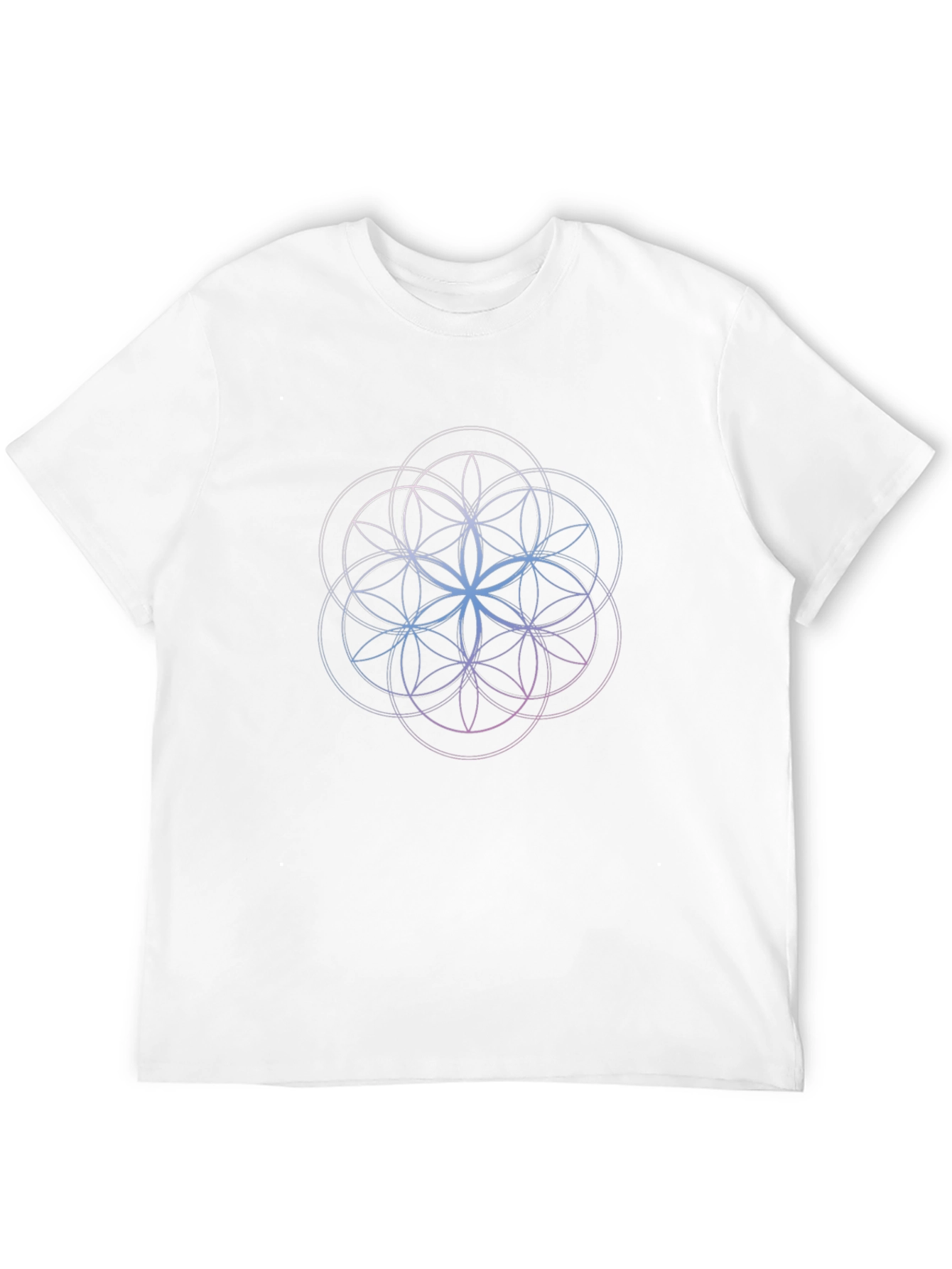 Black Geometric Flower of Life T-Shirt - Black view 12