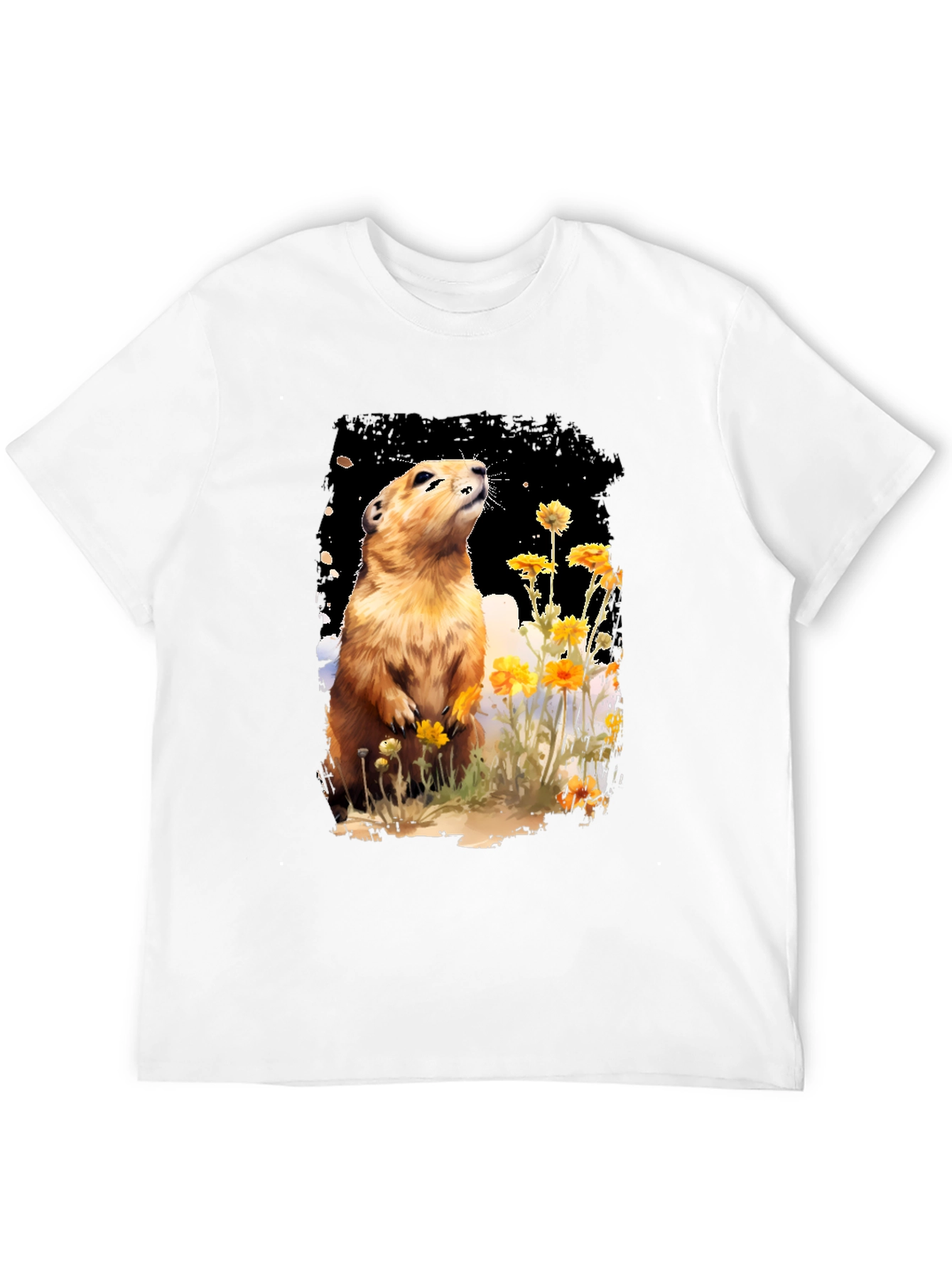 Black Prairie Dog T-Shirt - Unisex Black Tee view 12