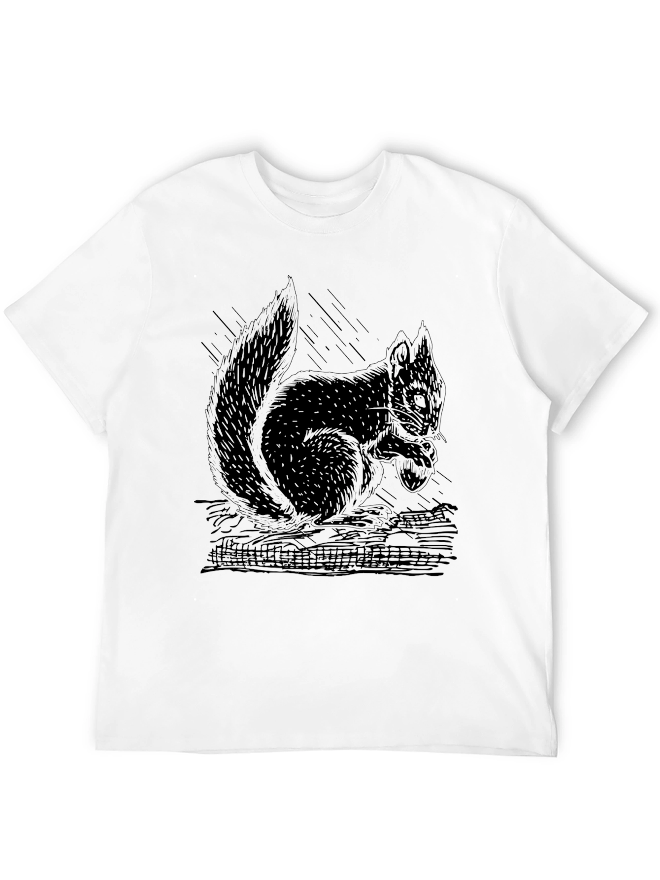 Black Men's Black Squirrel Graphic T-Shirt view 12