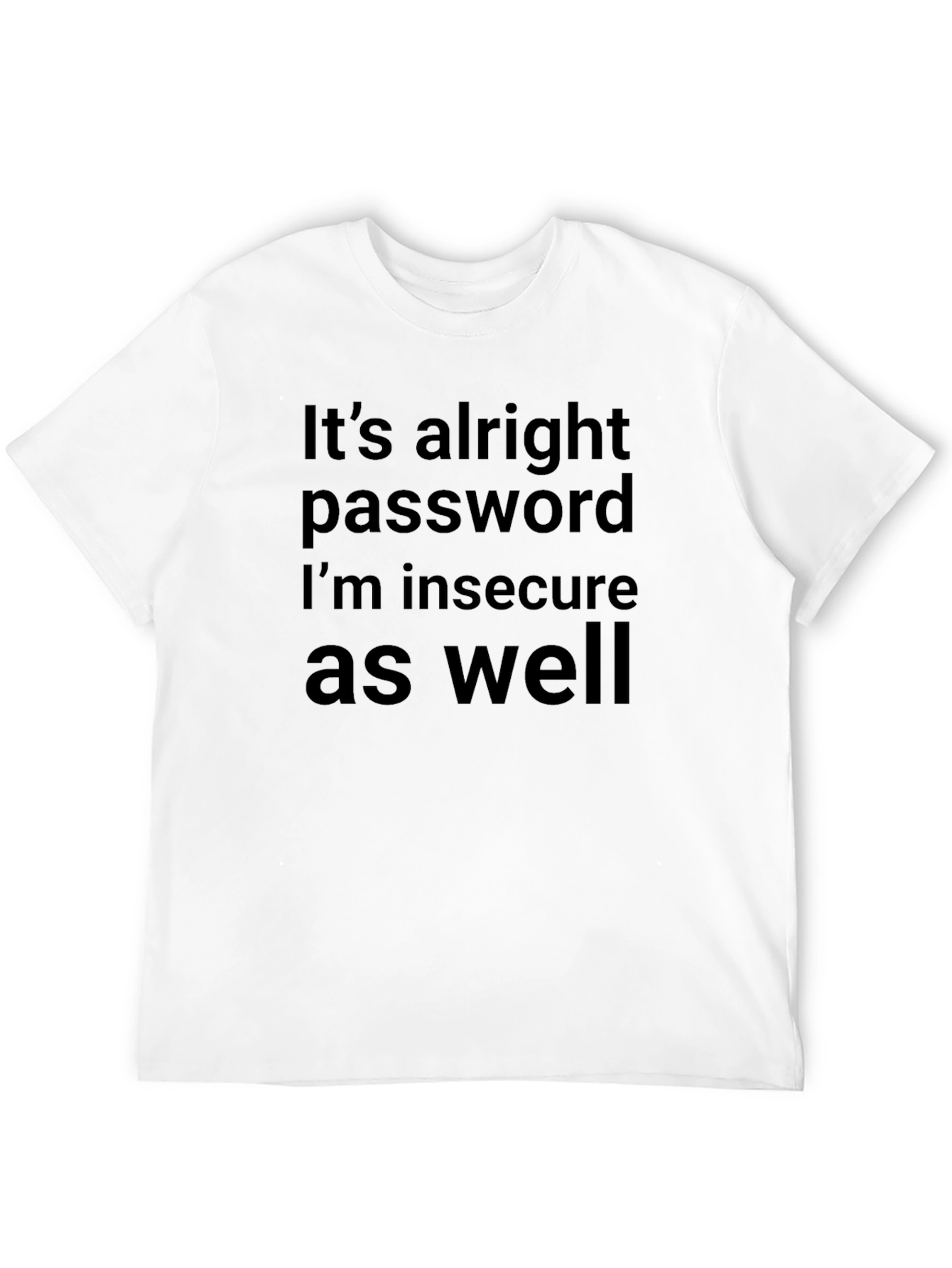 Black It's Alright Password Funny Graphic T-Shirt view 12