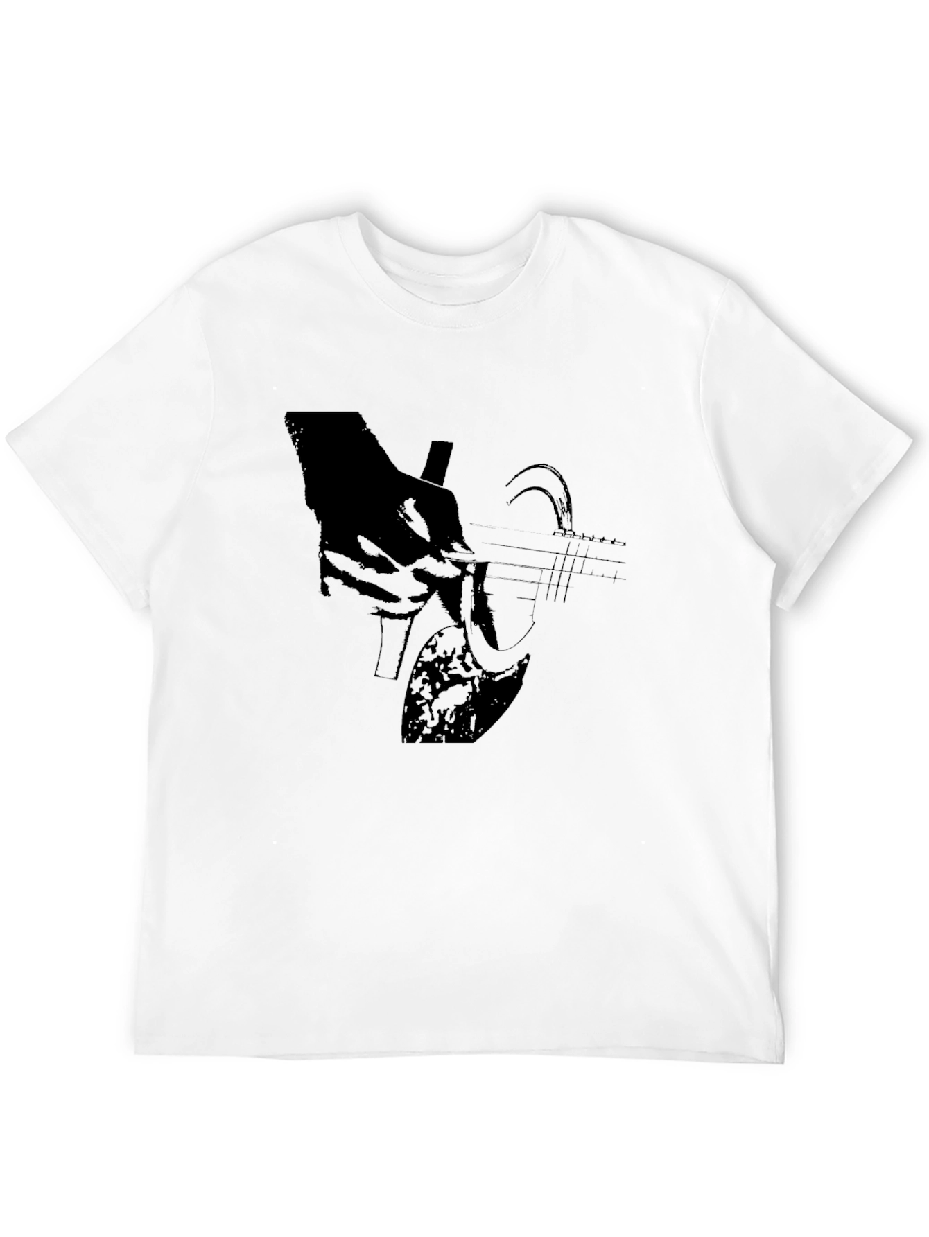 Black Guitar Graphic T-Shirt - Black Cotton Blend view 12