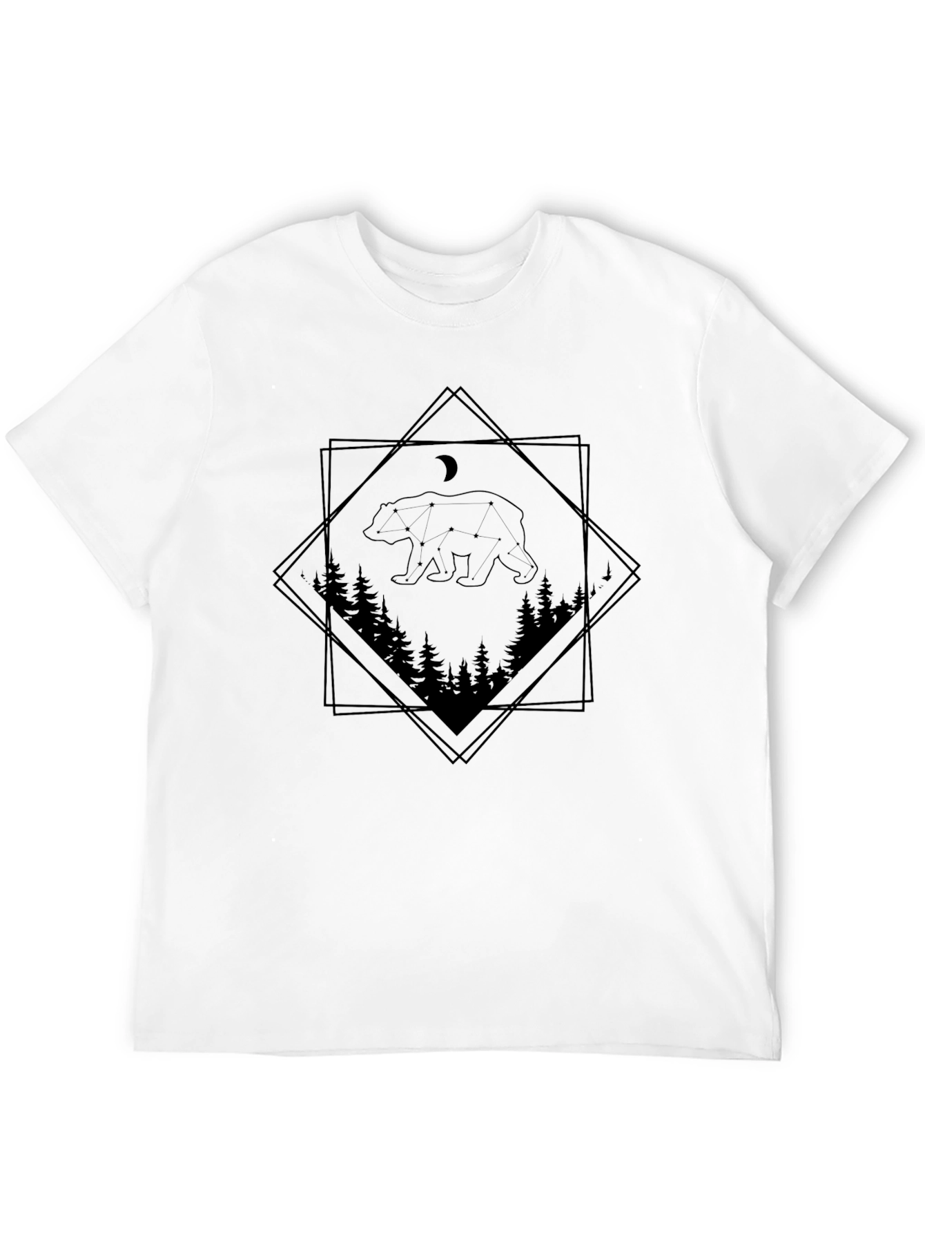 Black Men's Black Bear Constellation T-Shirt view 12