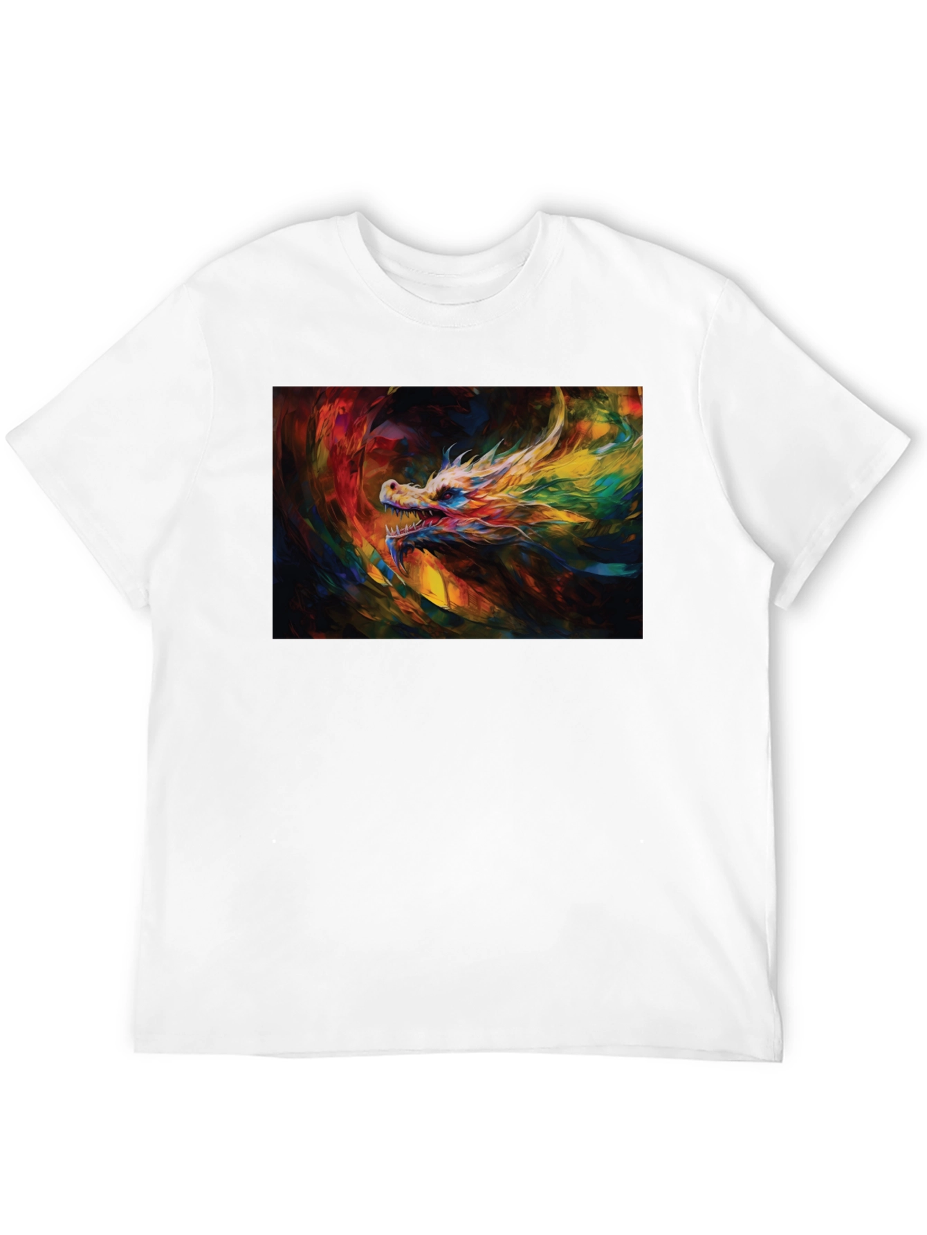 Black Colorful Dragon Graphic Tee - Unique Artistic Design view 12