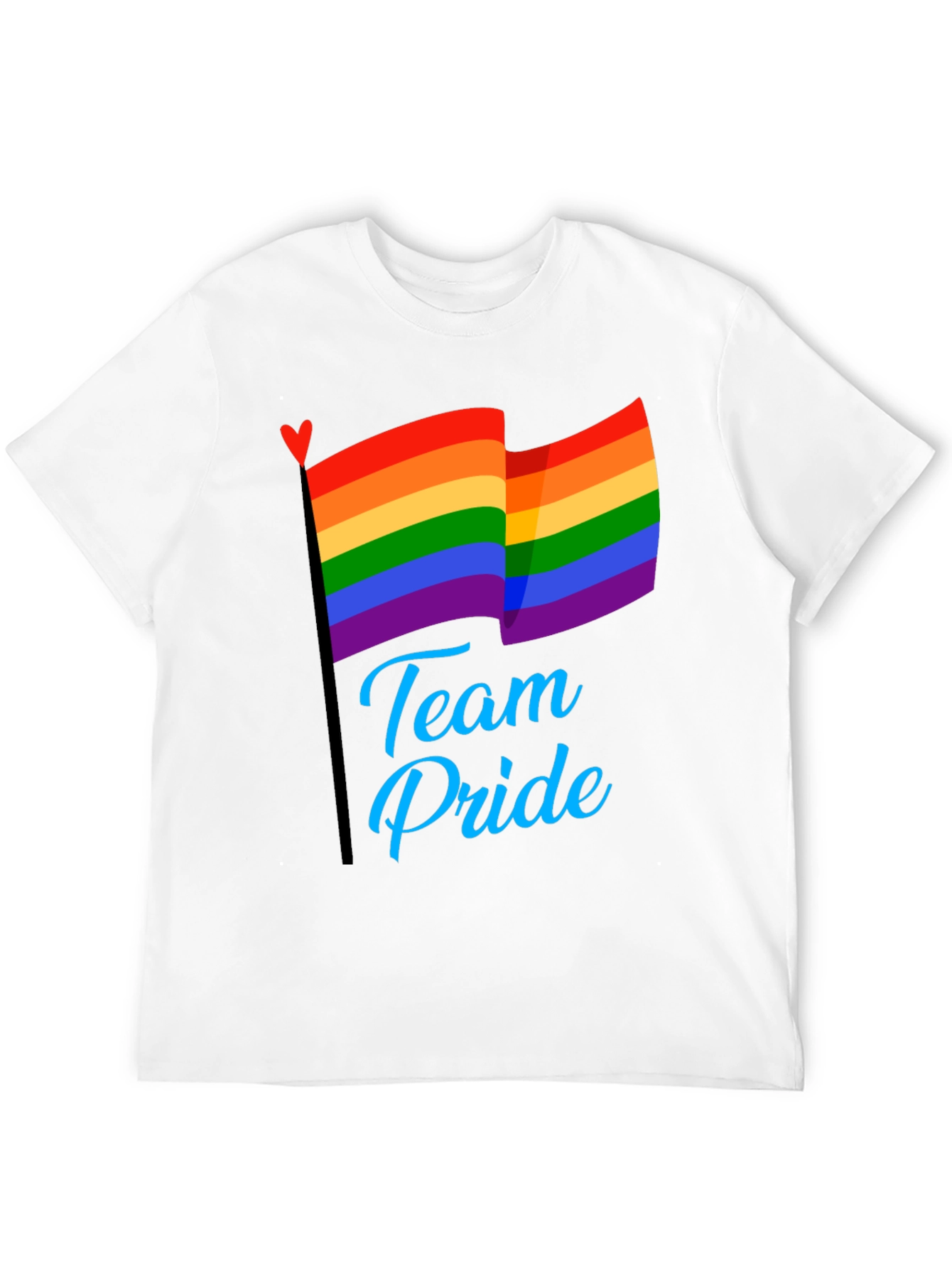 Black Team Pride LGBT Rainbow Flag Graphic T-Shirt view 12