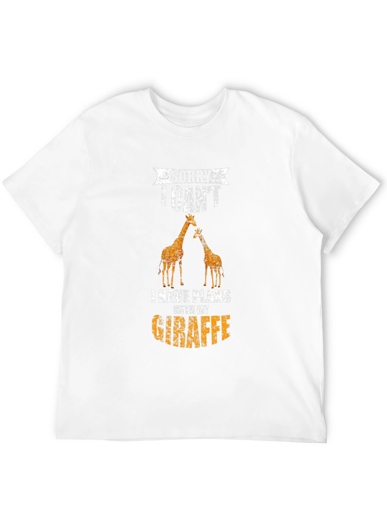 Black Funny Giraffe T-Shirt - Sorry I Can't, Giraffe Plans view 12