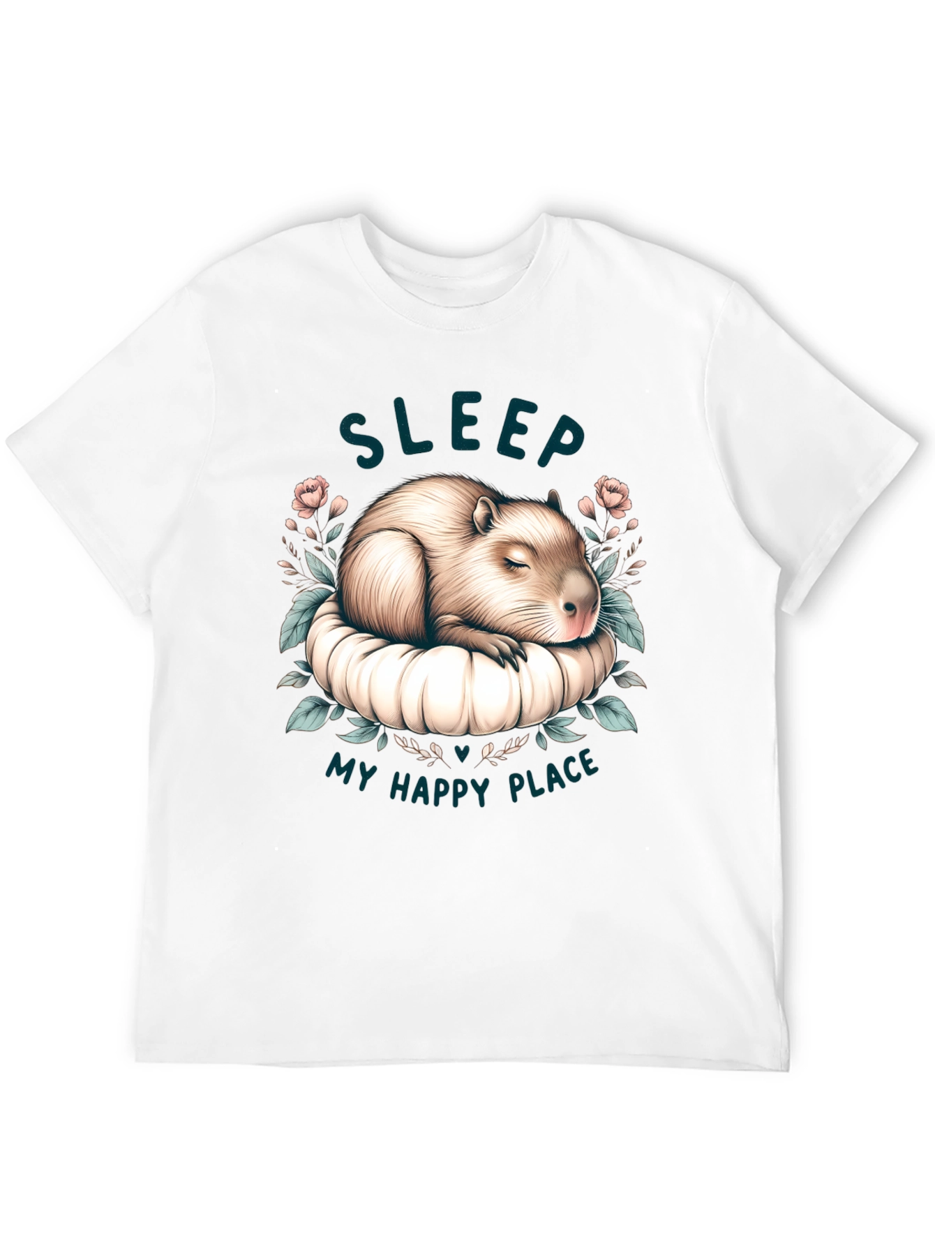 Black Capybara Sleep T-Shirt - My Happy Place view 12